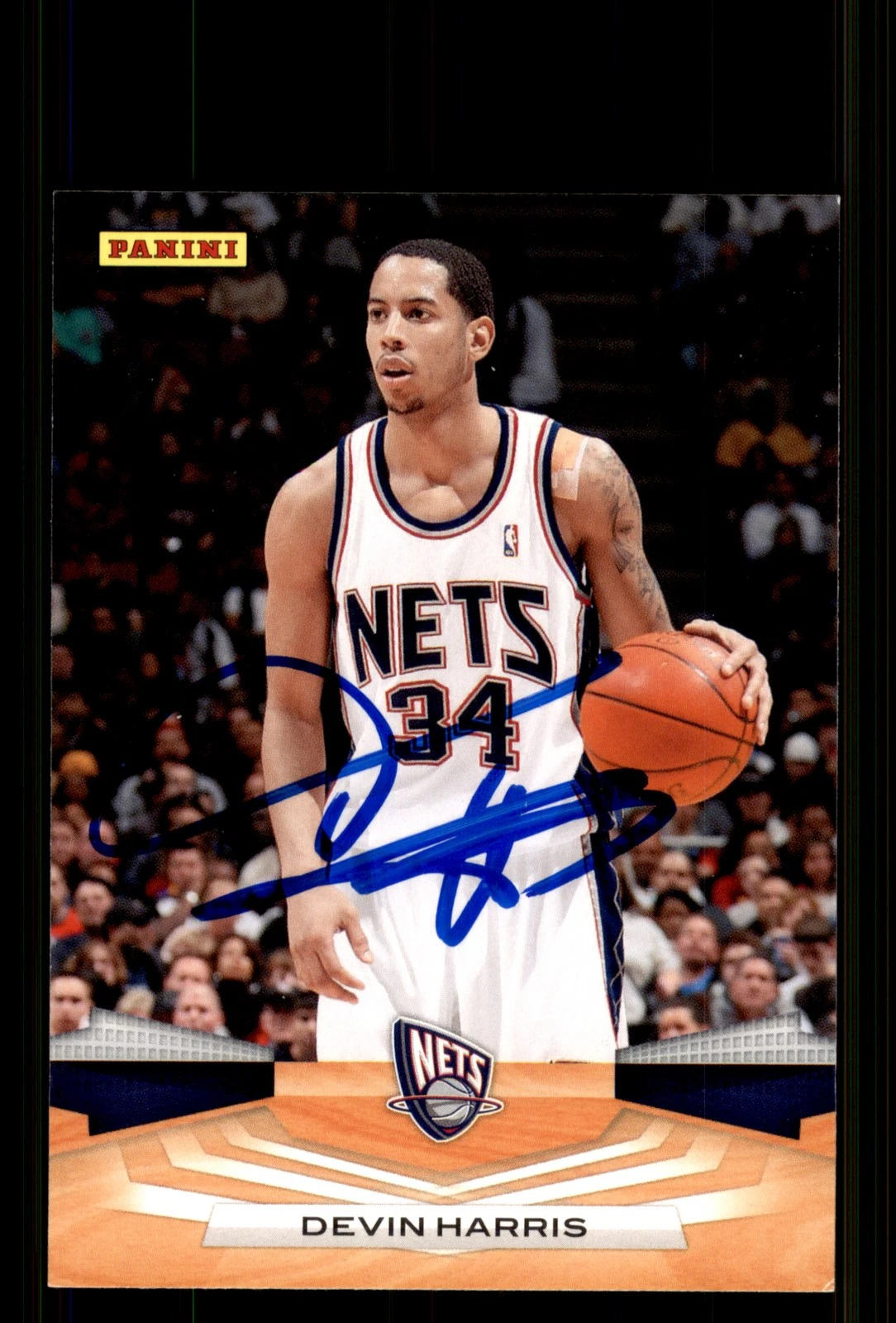 Signed Basketball Card Auto Devin Harris 2009-10 Panini #16 New Jersey Nets