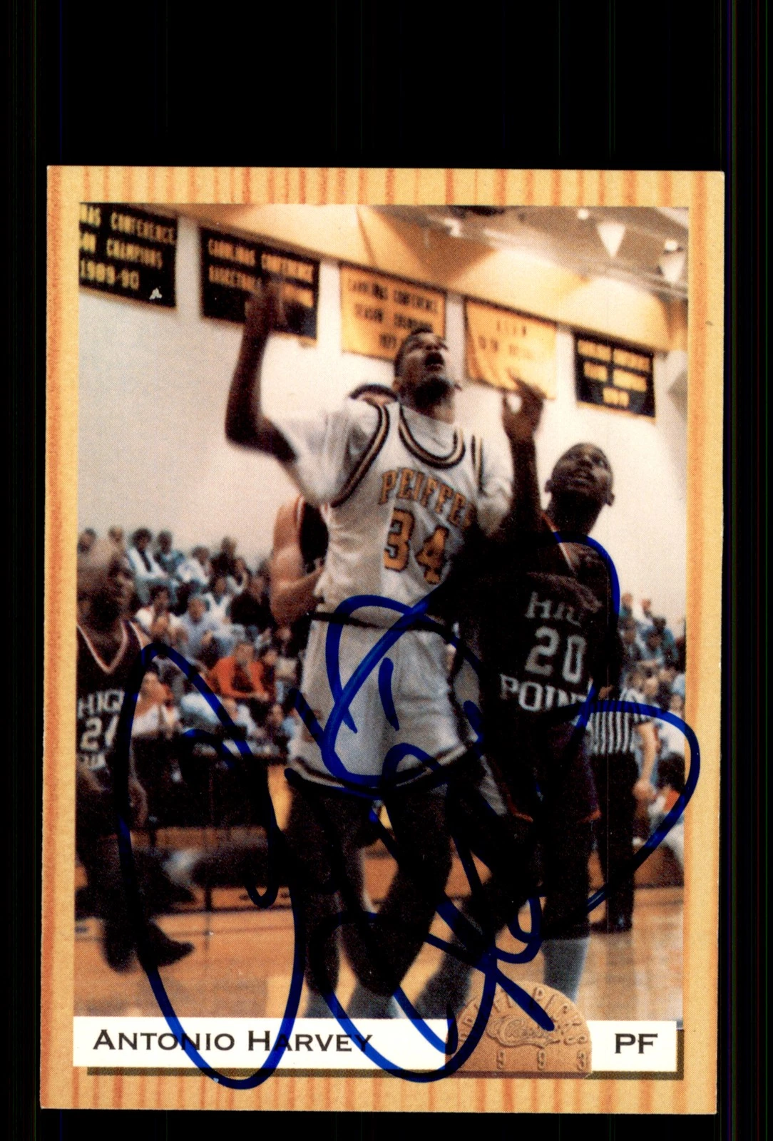 Signed Basketball Card Auto Antonio Harvey 1993 Classic Draft Picks #41 Falcons