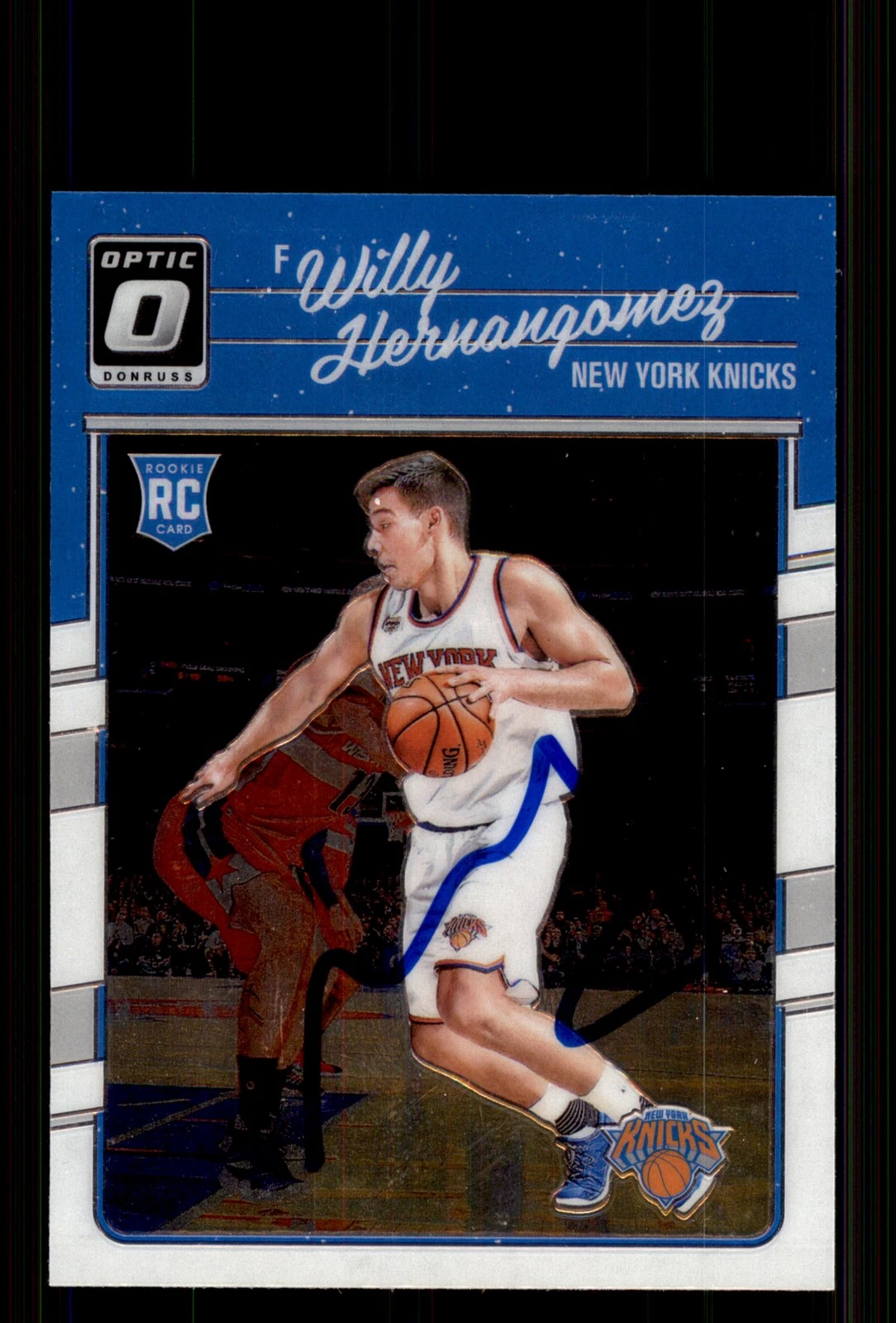 Signed Basketball Card Auto Willy Hernangomez 2016-17 Donruss Optic #197 Knicks