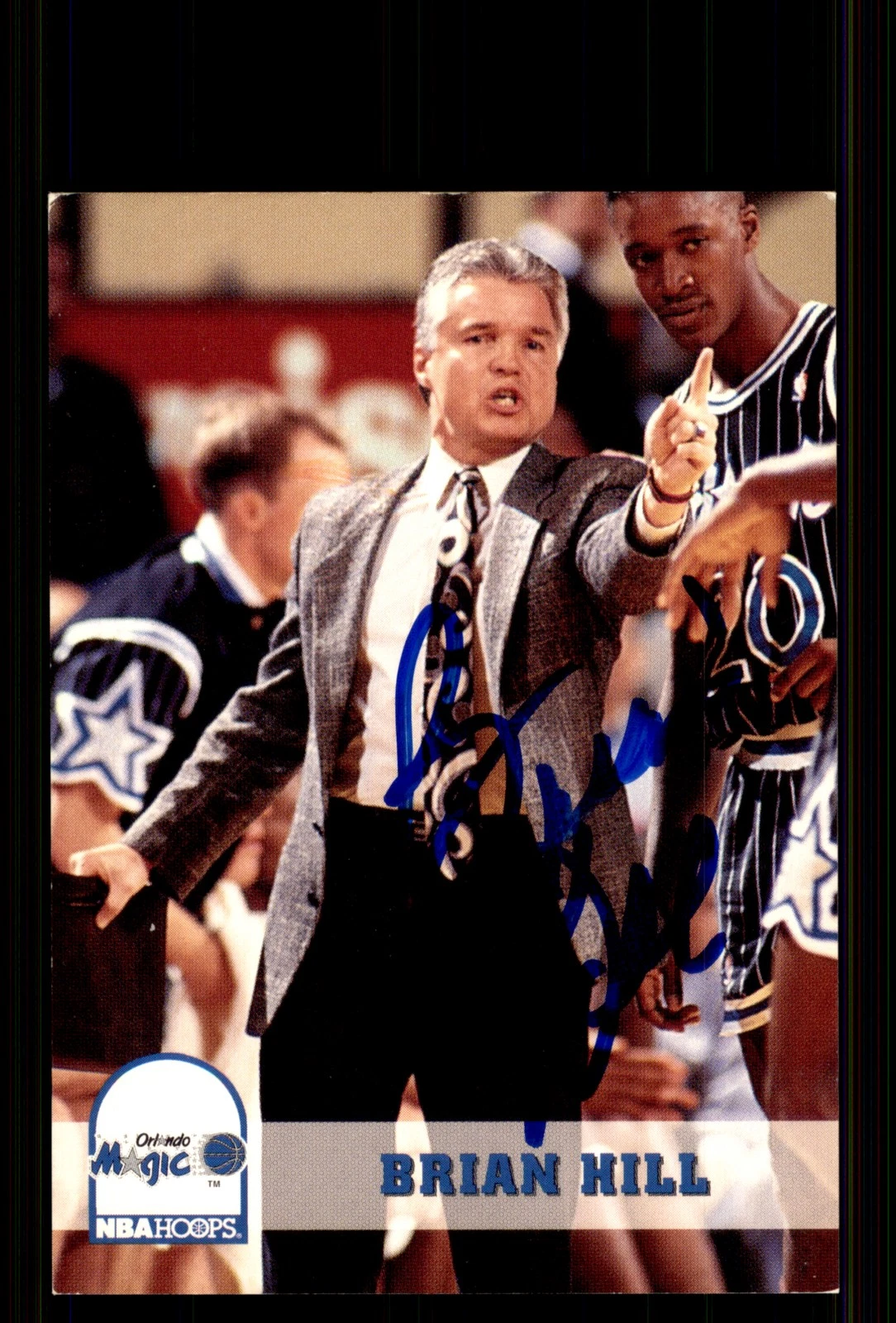 Signed Basketball Card Auto Brian Hill 1993-94 Hoops #248 Orlando Magic