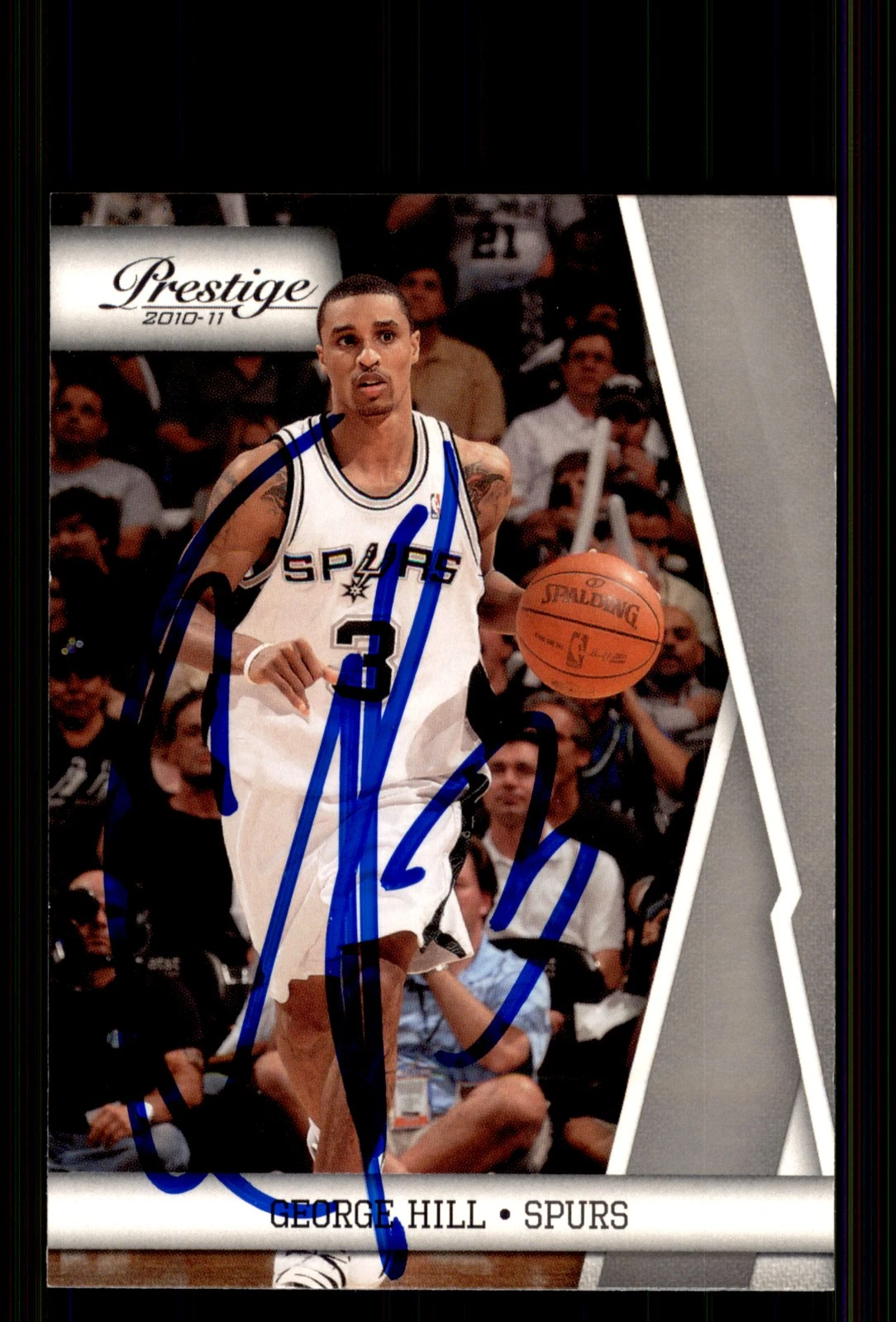 Signed Basketball Card Auto George Hill 2010-11 Panini Prestige #105 Spurs
