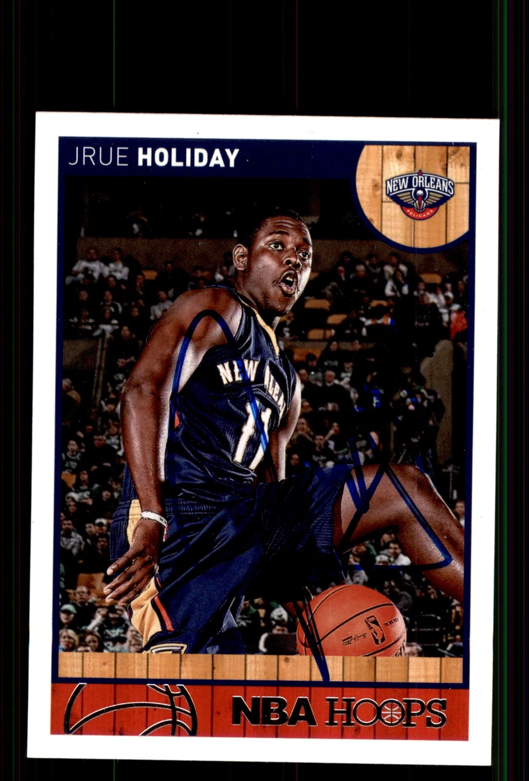 Signed Basketball Card Auto Jrue Holiday 2013-14 Hoops #3 New Orleans Pelicans