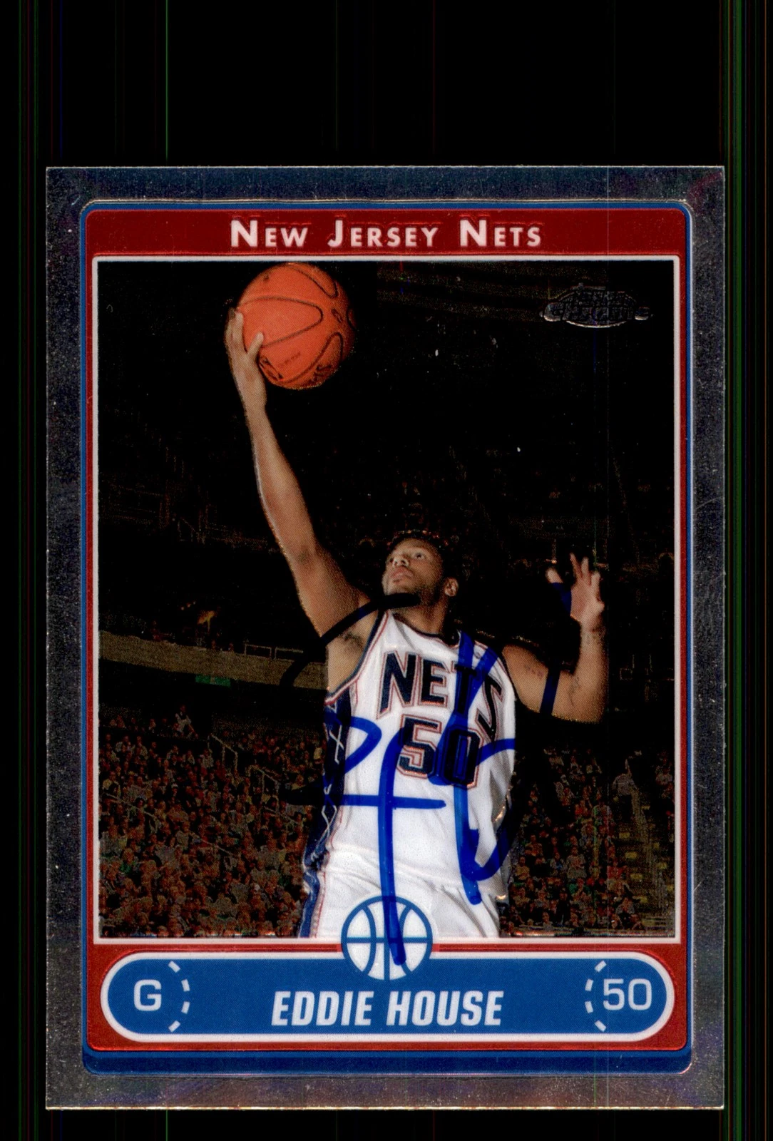 Signed Basketball Card Auto Eddie House 2006-07 Topps Chrome #133 Nets