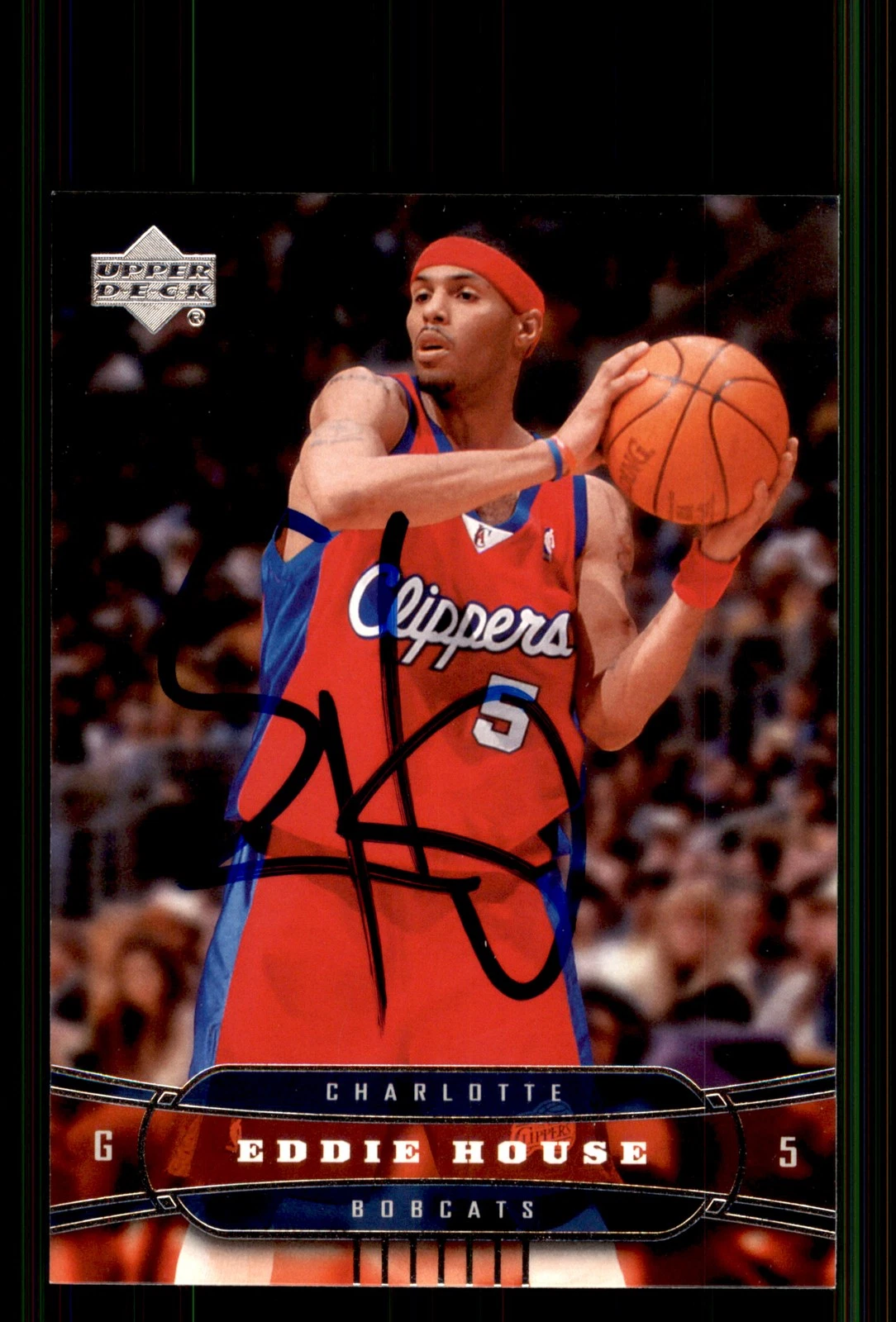 Signed Basketball Card Auto Eddie House 2004-05 Upper Deck #21 Charlotte Bobcats