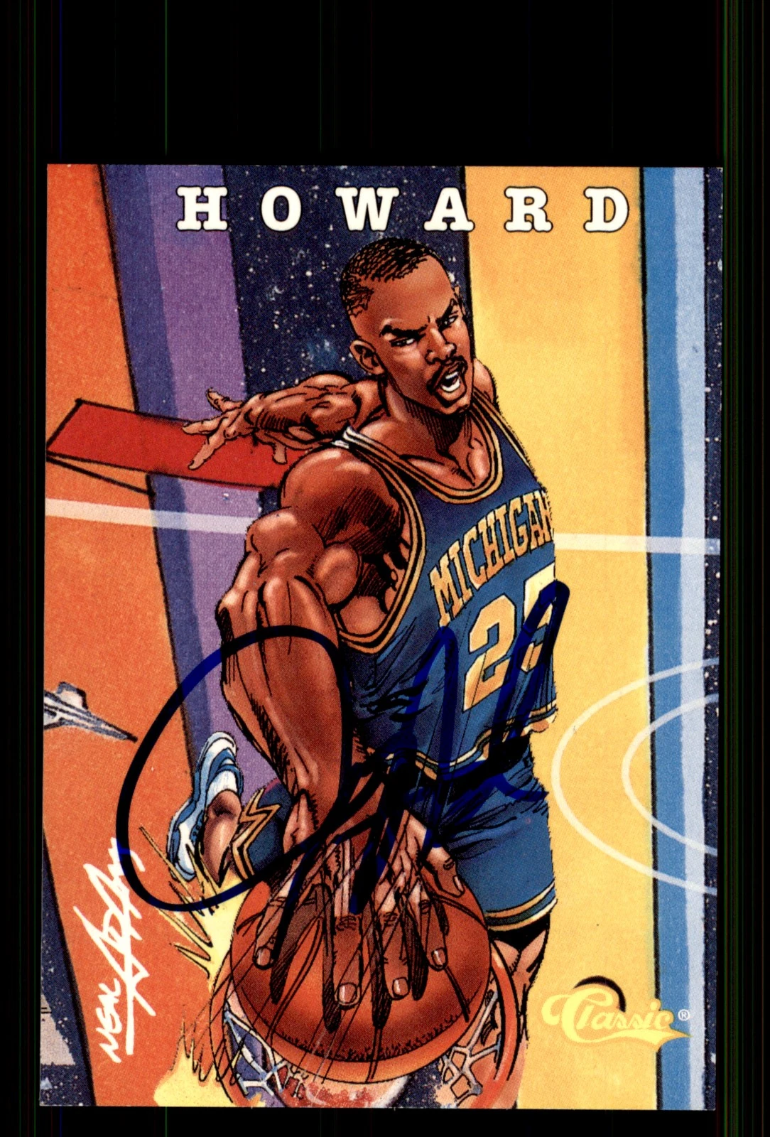 Signed Basketball Card Auto Juwan Howard 1994 Classic Draft #103 Michigan