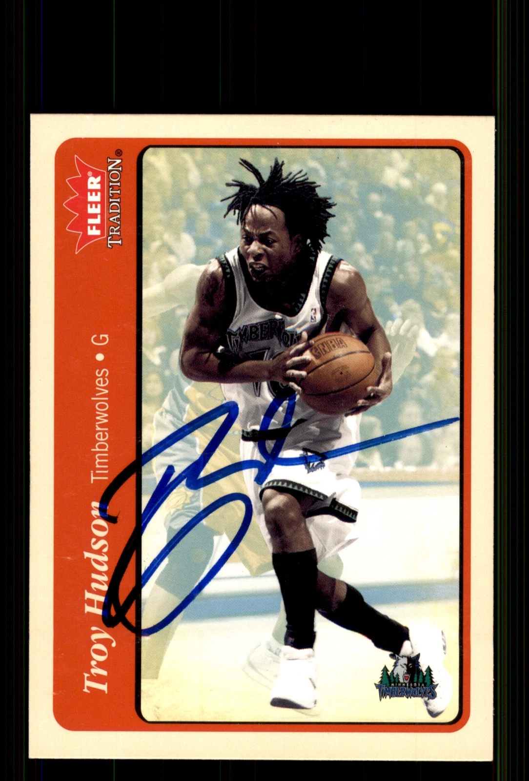 Signed Basketball Card Auto Troy Hudson 2004-05 Fleer Tradition #162