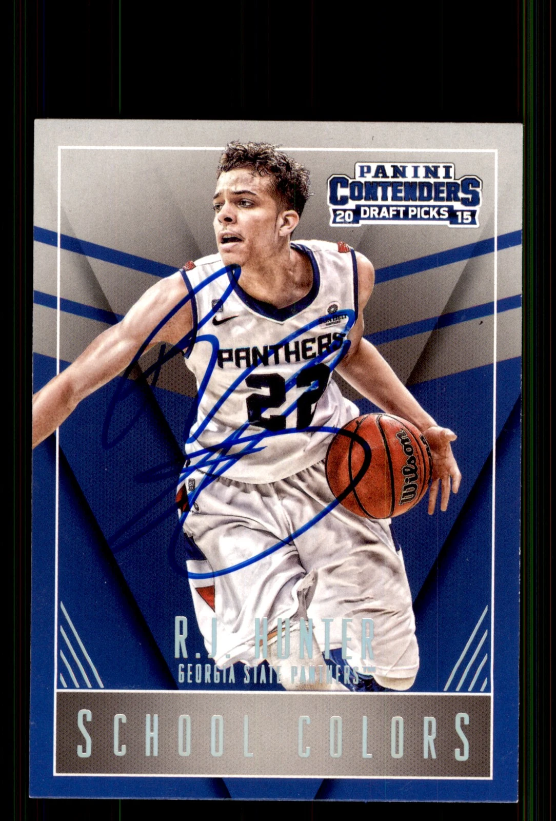 Signed Basketball Card Auto R.J. Hunter 2015 Panini Contenders Draft #35
