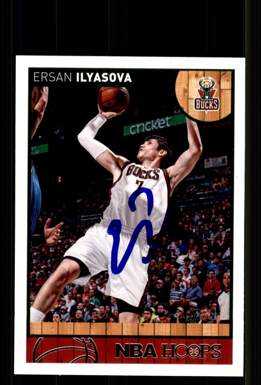 Signed Basketball Card Auto Ersan Ilyasova 2013-14 Hoops #102 Milwaukee Bucks