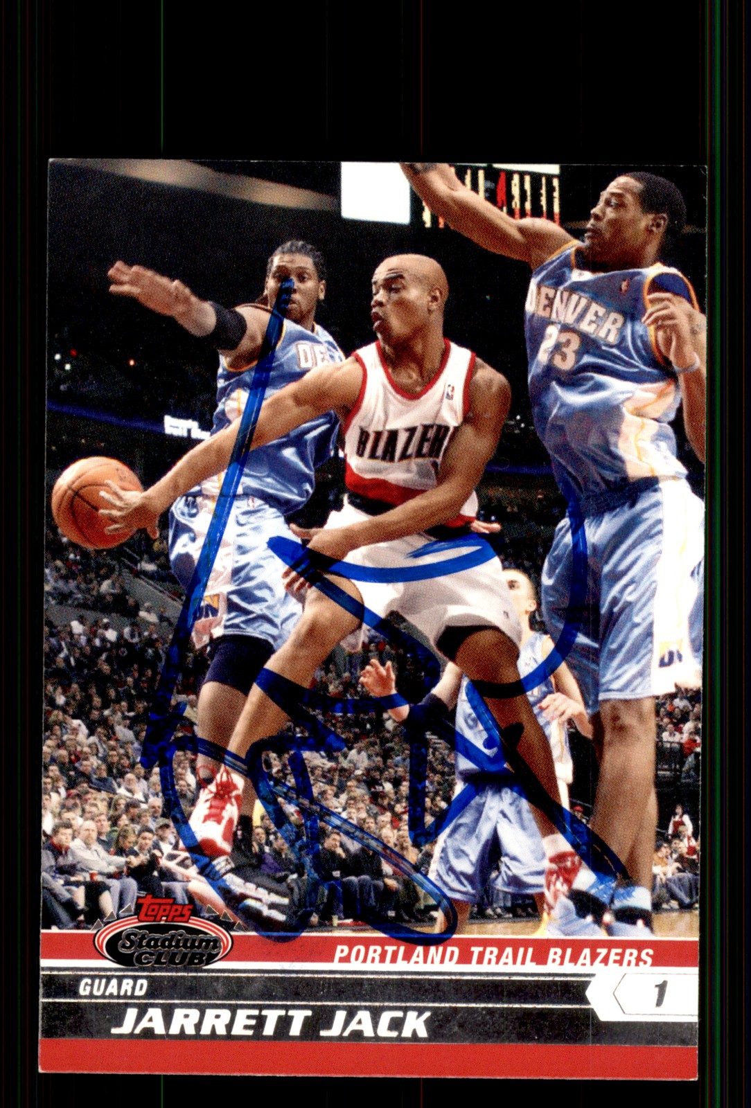 Signed Basketball Card Auto Jarrett Jack 2007-08 Stadium Club #48 Trail Blazers
