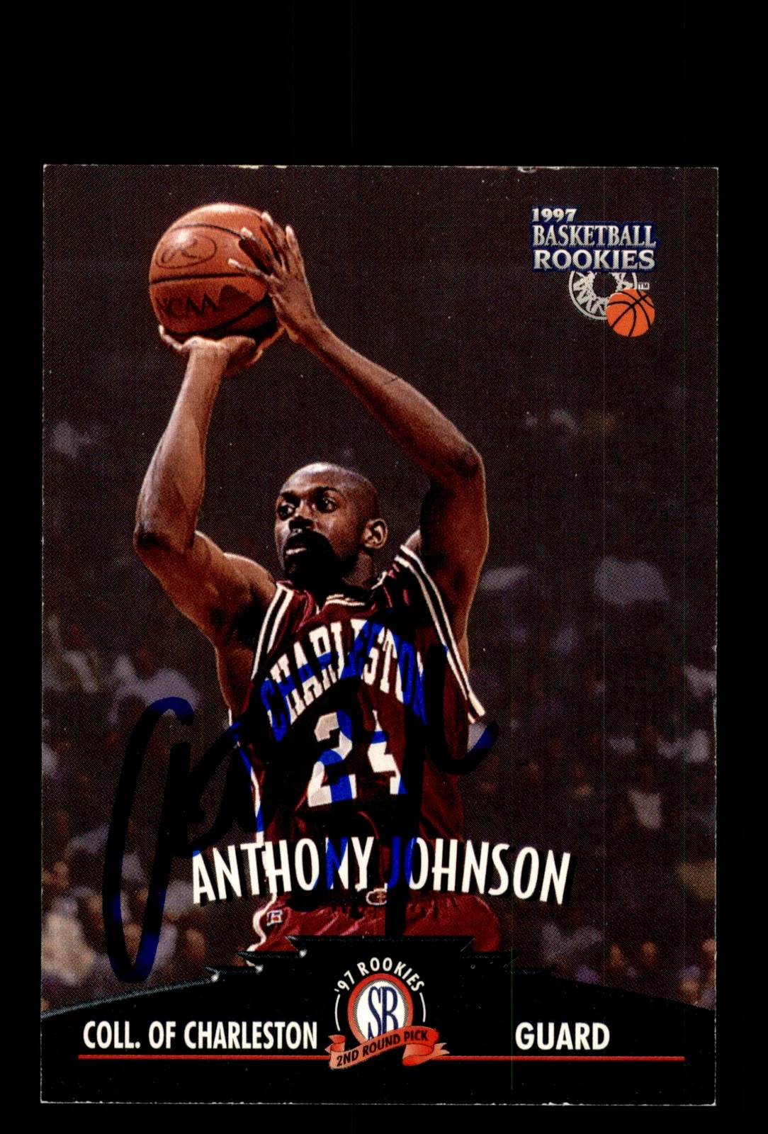 Signed Basketball Card Auto Anthony Johnson 1997 Score Board Rookies #40