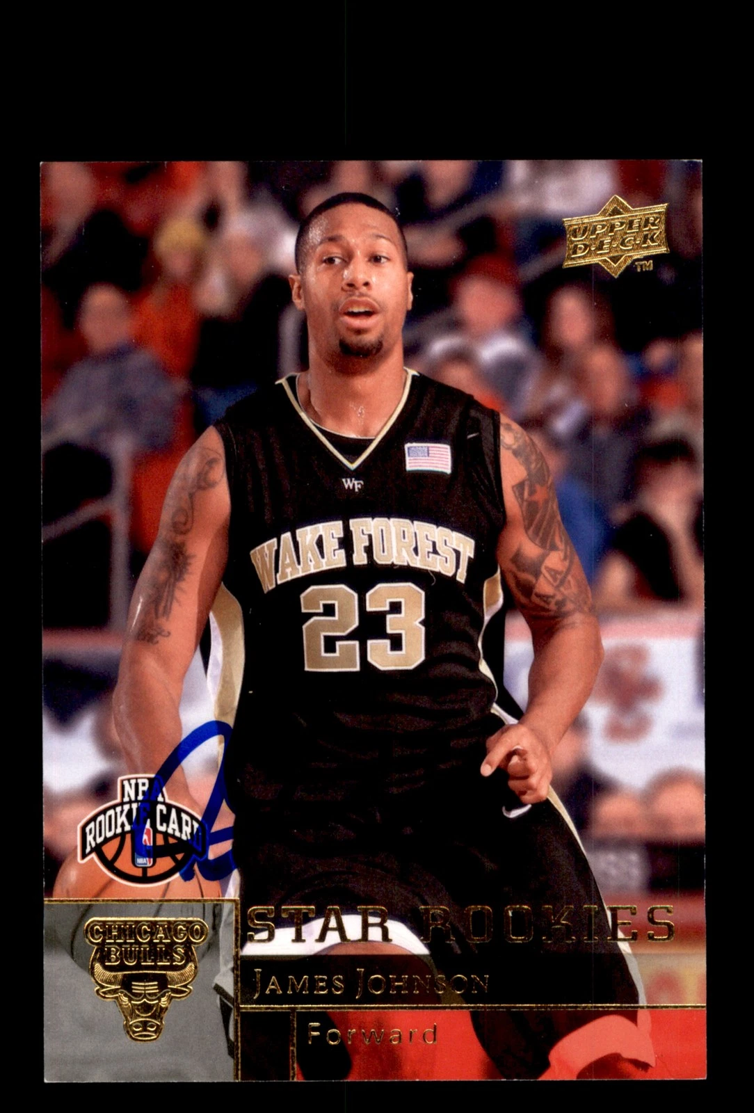 Signed Basketball Card Auto James Johnson 2009-10 Upper Deck #219 Chicago Bulls