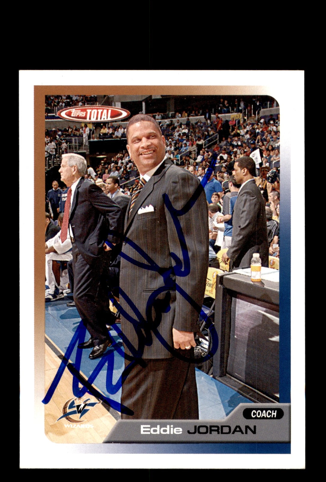 Signed Basketball Card Auto Eddie Jordan 2005-06 Topps Total #419 Wizards
