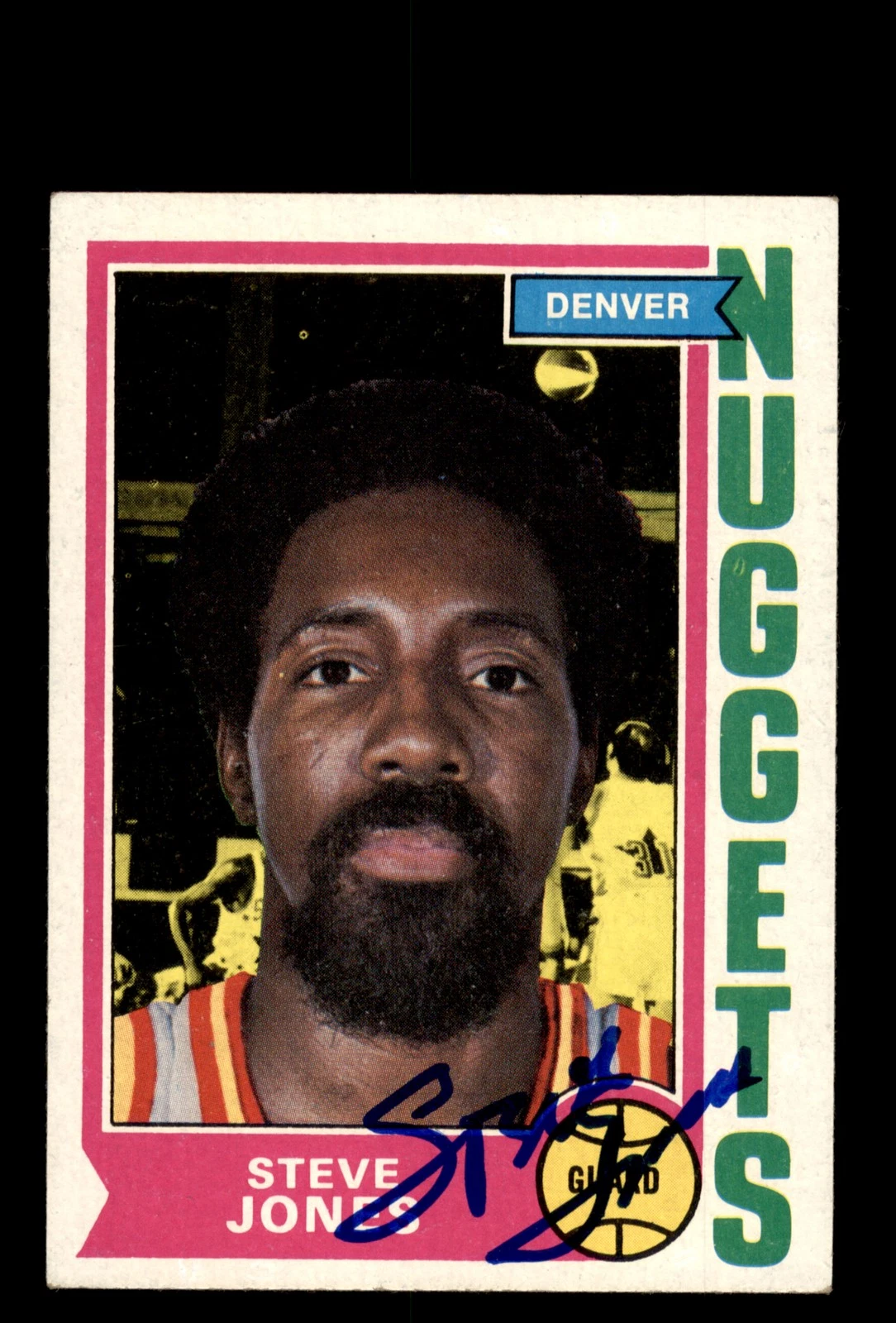 Signed Basketball Card Auto Steve Jones 1974-75 Topps #193 Denver Nuggets