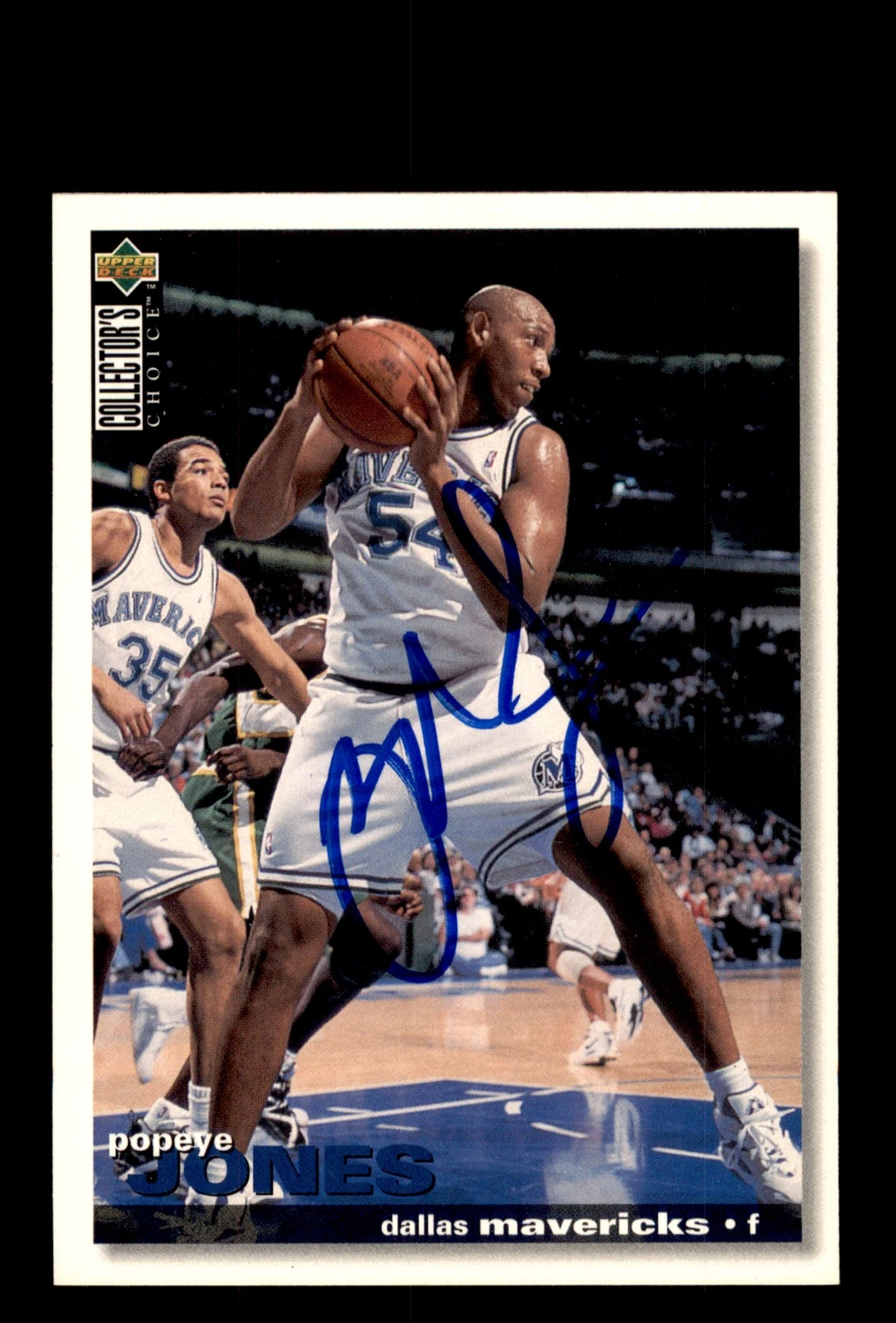 Signed Basketball Card Auto Popeye Jones 1995-96 Collector's Choice #62