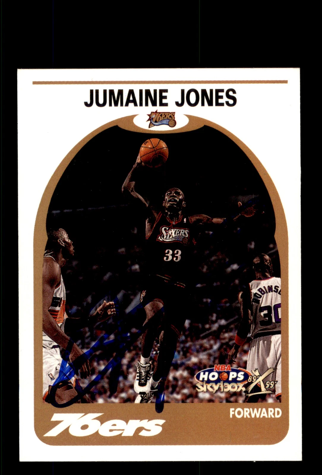 Signed Basketball Card Auto Jumaine Jones 1999-00 Hoops Decade #26 76ers