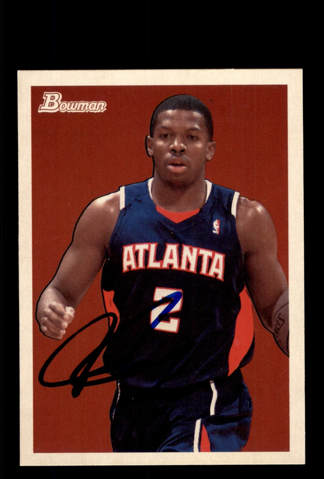 Signed Basketball Card Auto Joe Johnson 2009-10 Bowman 48 #2 Atlanta Hawks