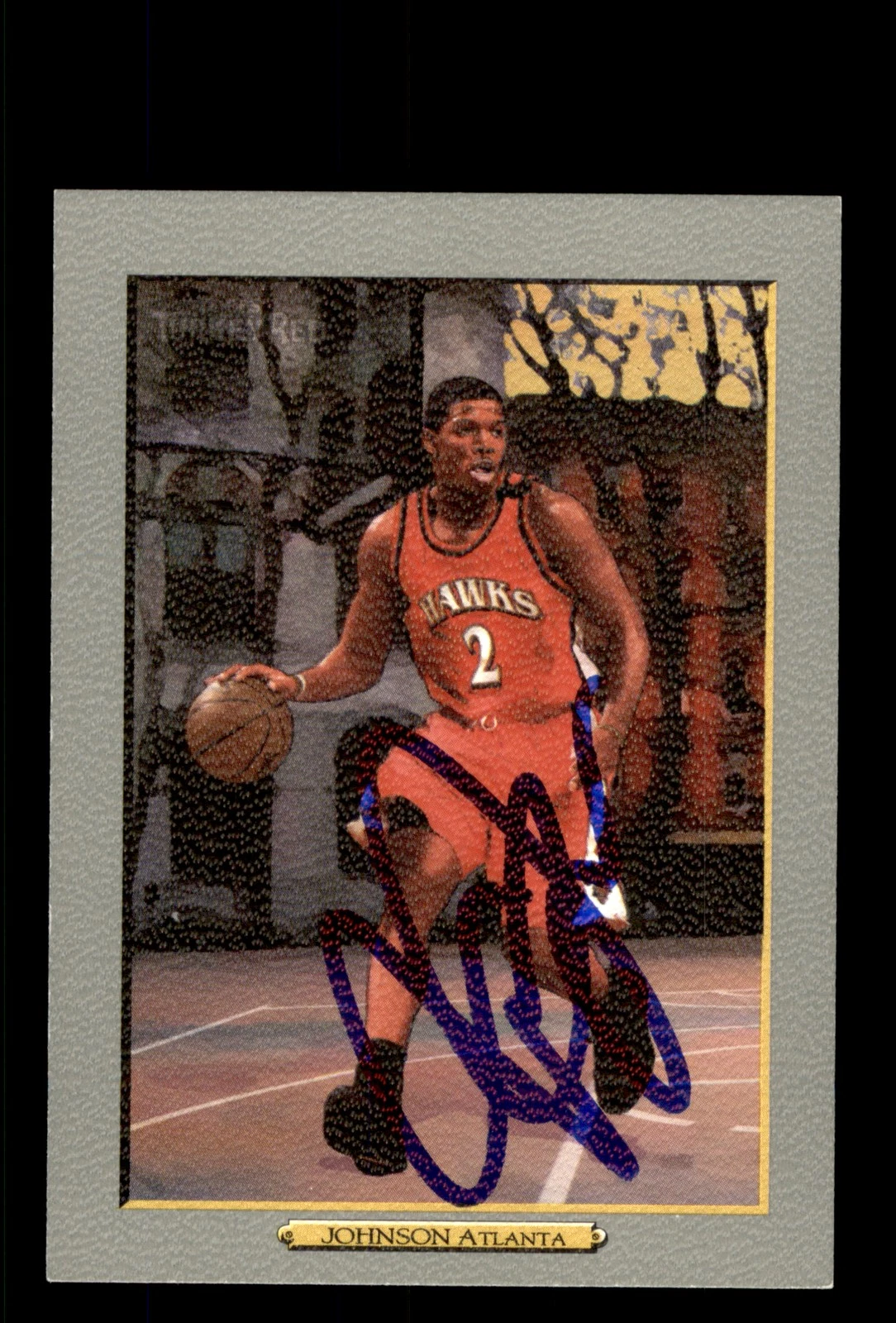 Signed Basketball Card Auto Joe Johnson 2006-07 Topps Turkey Red #7 Hawks
