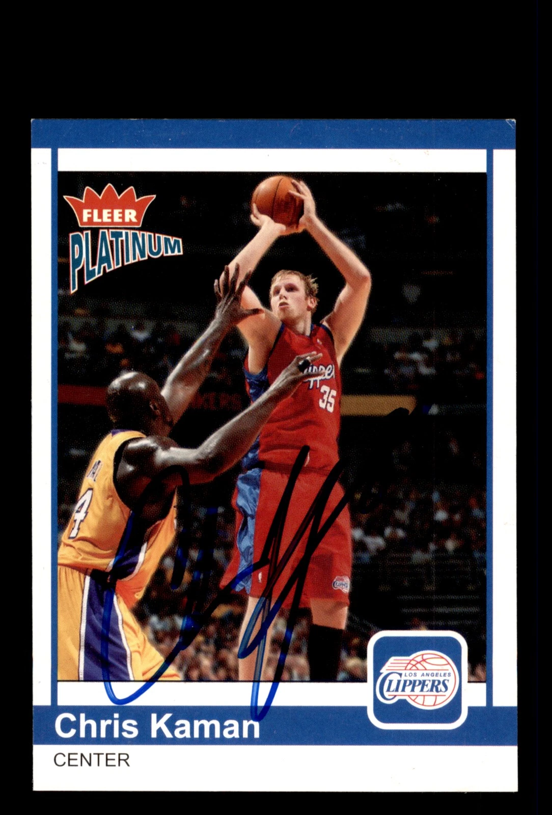 Signed Basketball Card Auto Chris Kaman 2003-04 Fleer Platinum #180 Clippers