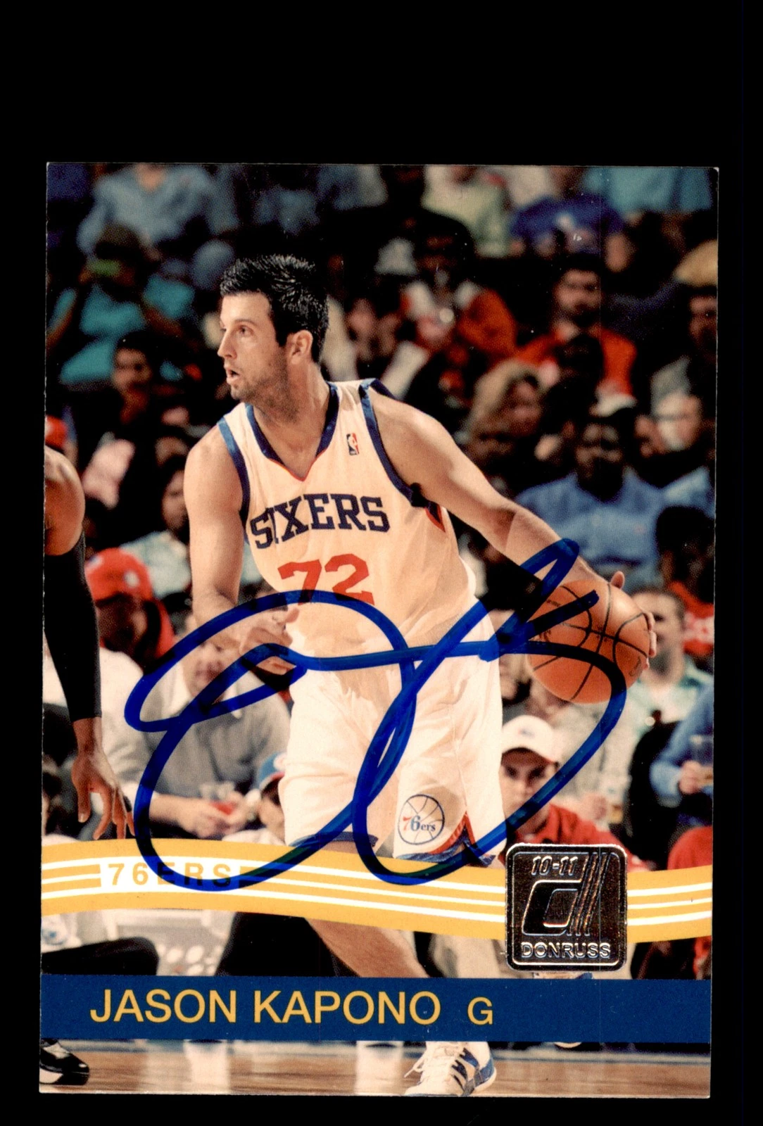 Signed Basketball Card Auto Jason Kapono 2010-11 Donruss #29 Philadelphia 76ers