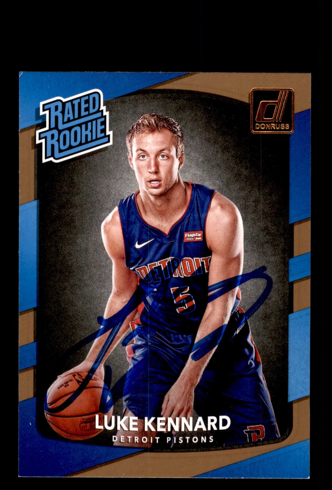 Signed Basketball Card Auto Luke Kennard 2017-18 Donruss Optic #189 Pistons