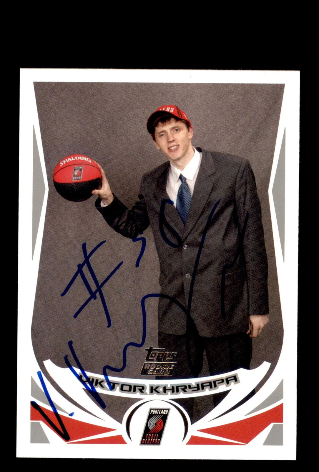 Signed Basketball Card Auto Viktor Khryapa 2004-05 Topps #242 Trail Blazers