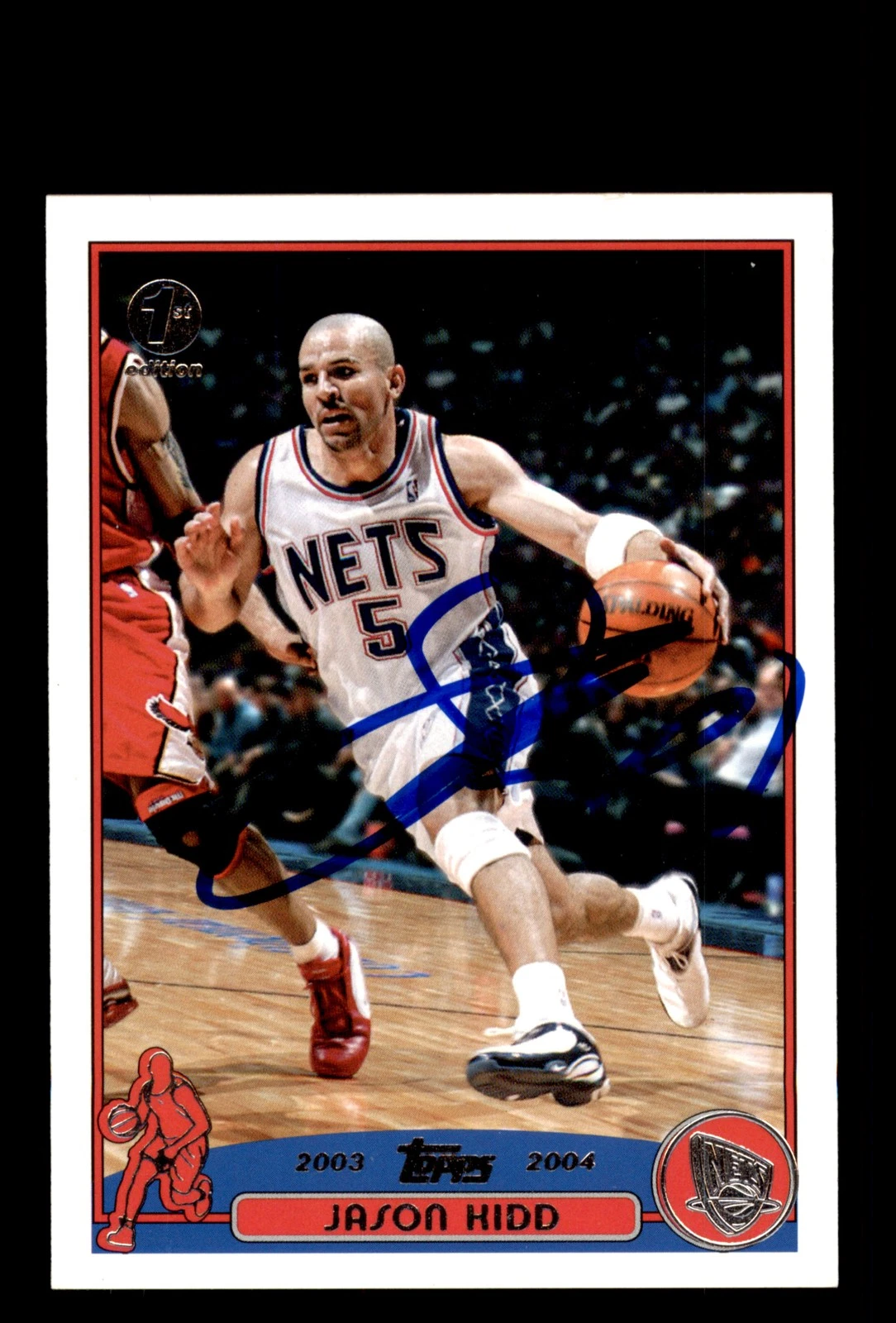 Signed Basketball Card Auto Jason Kidd 2003-04 Topps #5 Nets