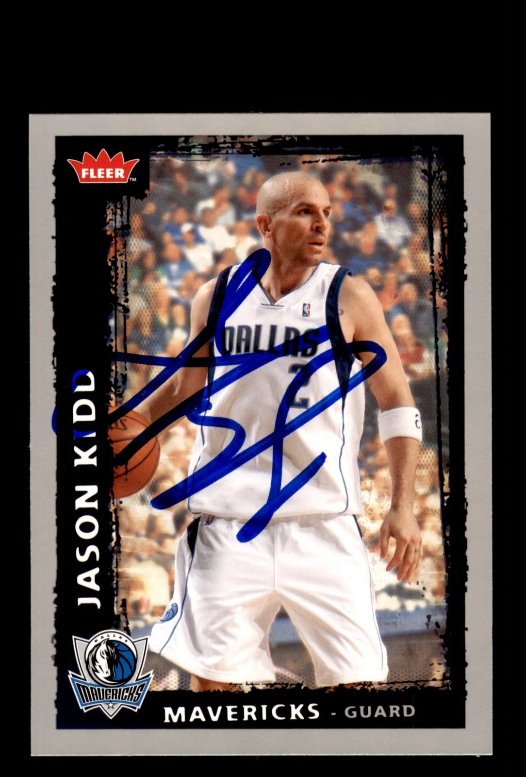 Signed Basketball Card Auto Jason Kidd 2008-09 Fleer #144 Dallas Mavericks