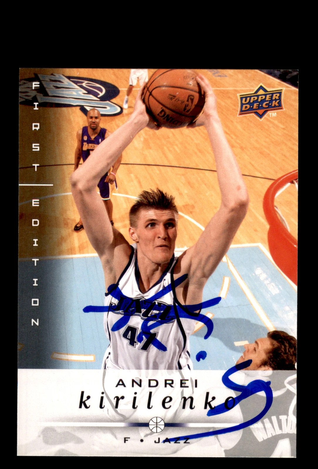 Signed Basketball Card Auto Andrei Kirilenko 2008-09 Upper Deck First Edition