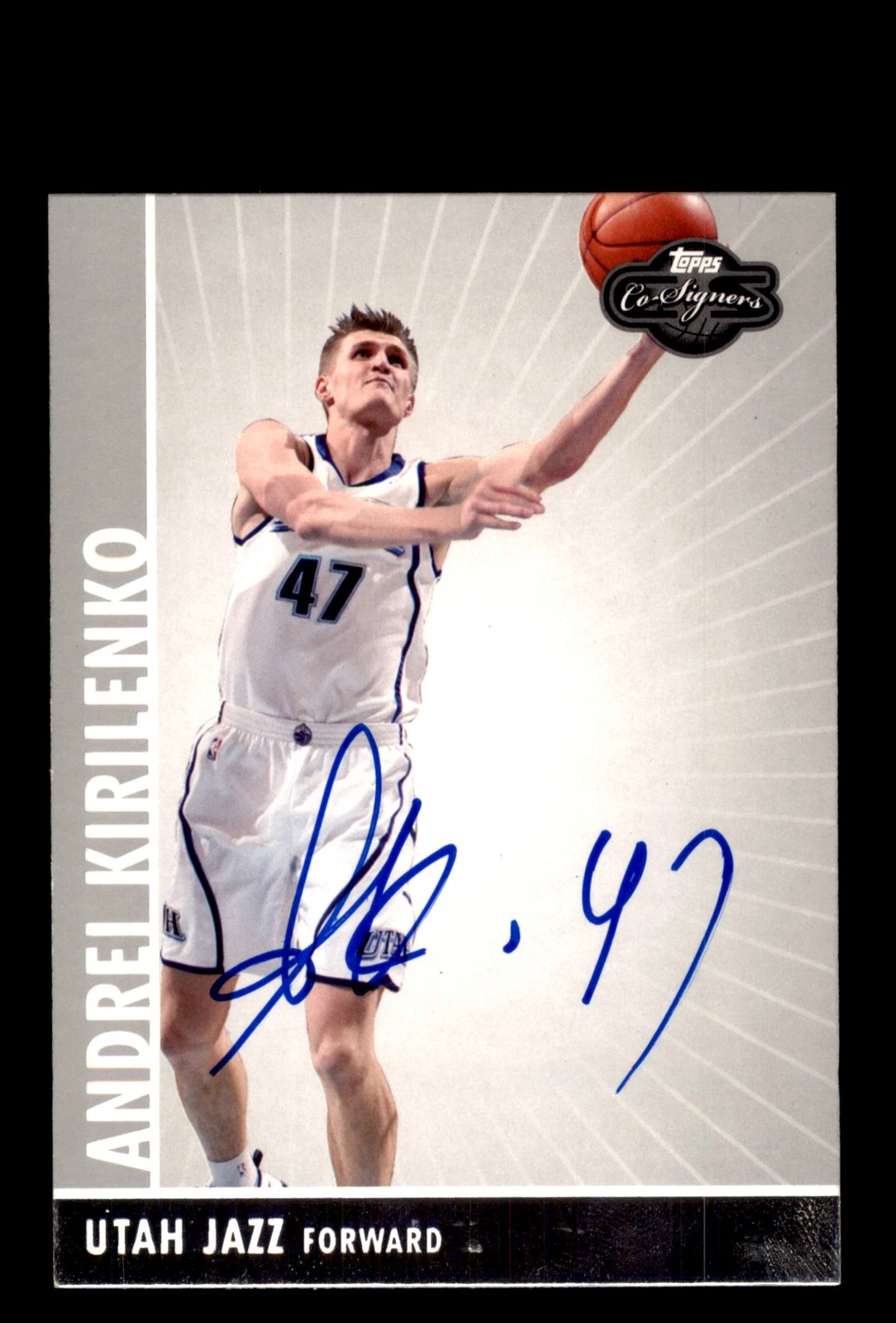 Signed Basketball Card Auto Andrei Kirilenko 2008-09 Topps Co-Signers #47 Jazz