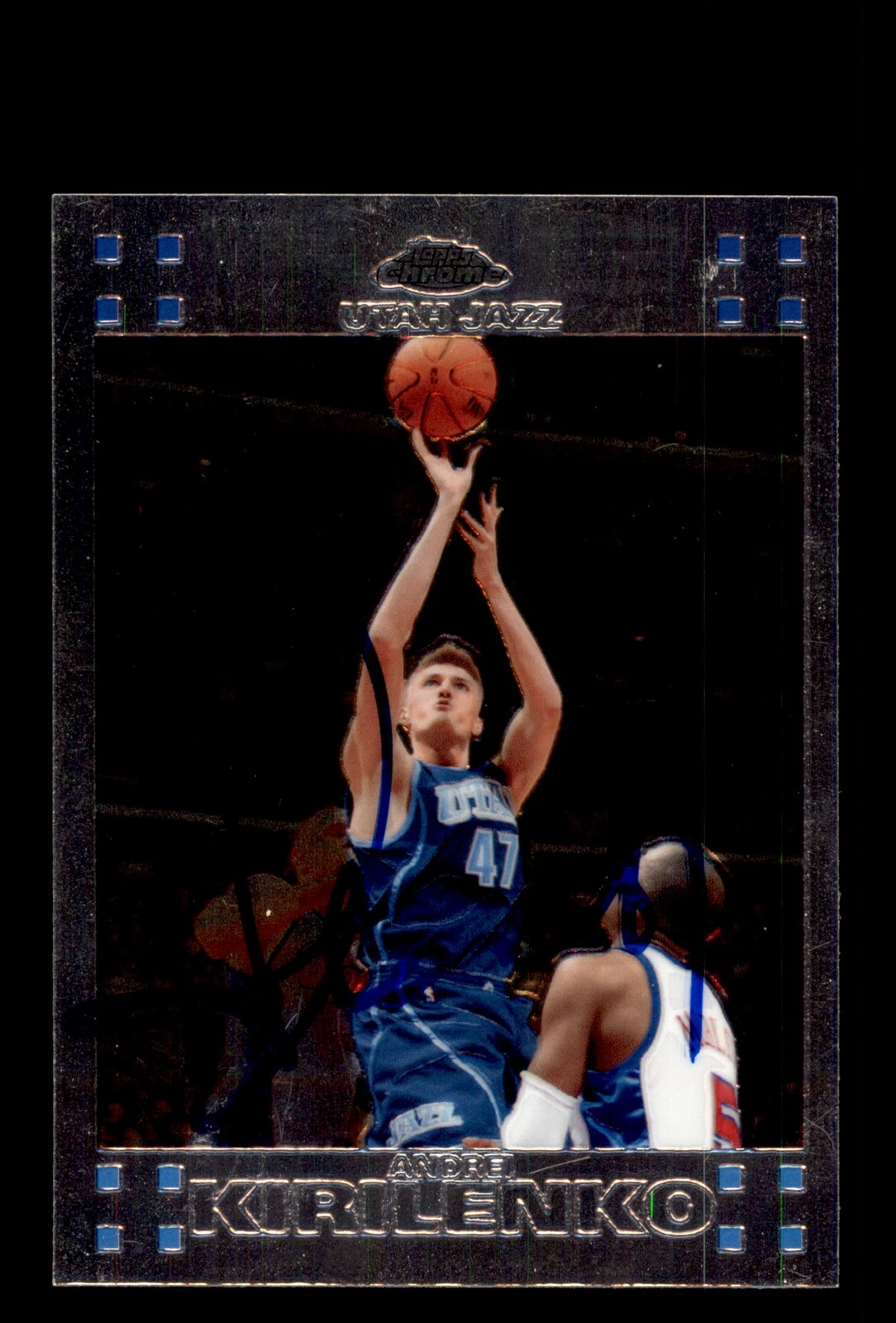 Signed Basketball Card Auto Andrei Kirilenko 2007-08 Topps Chrome #47 Utah Jazz