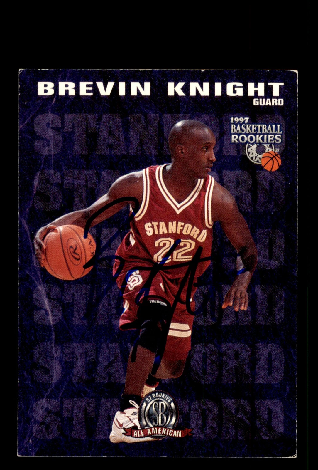 Signed Basketball Card Auto Brevin Knight 1997 Score Board Rookies #68 Stanford