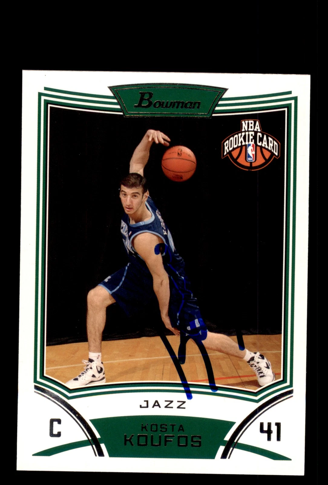 Signed Basketball Card Auto Kosta Koufos 2008-09 Bowman #132 Utah Jazz