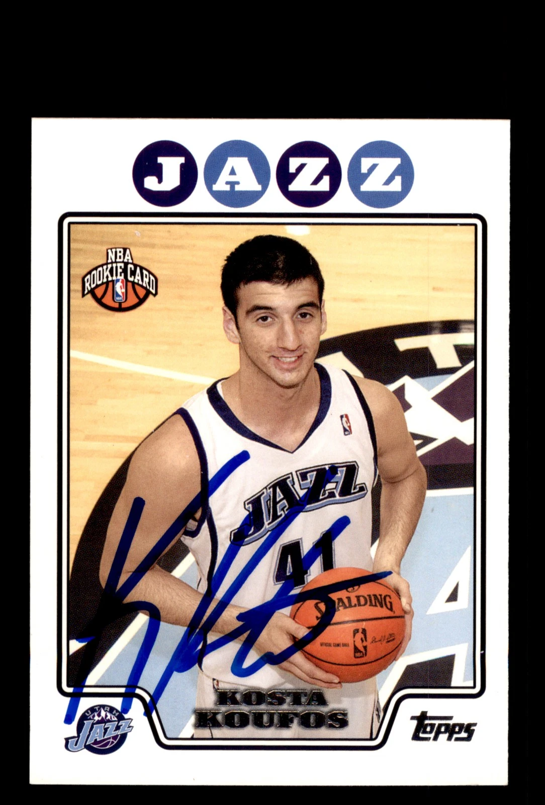 Signed Basketball Card Auto Kosta Koufos 2008-09 Topps #218 Utah Jazz
