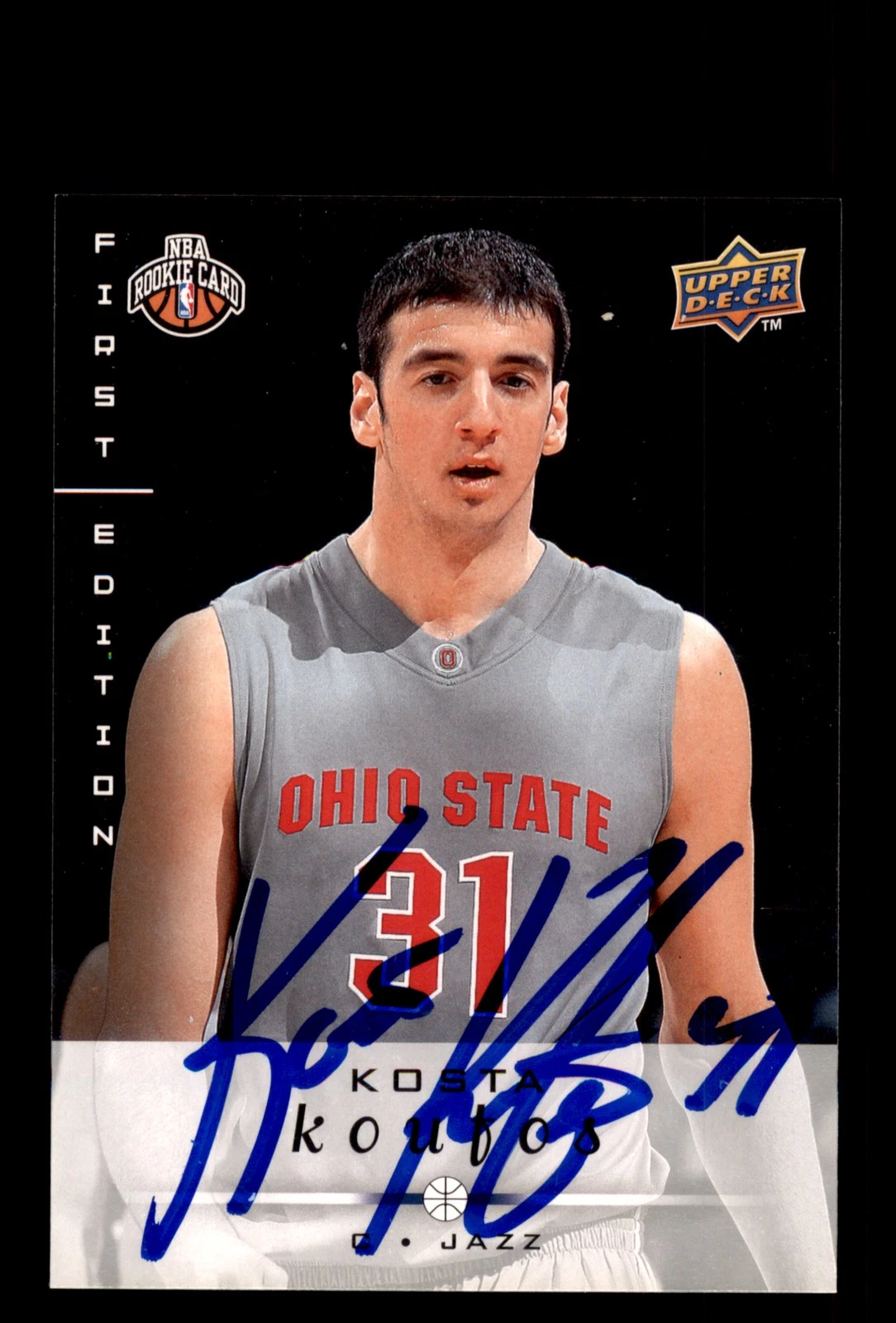 Signed Basketball Card Auto Kosta Koufos 2008-09 Upper Deck First Edition #237