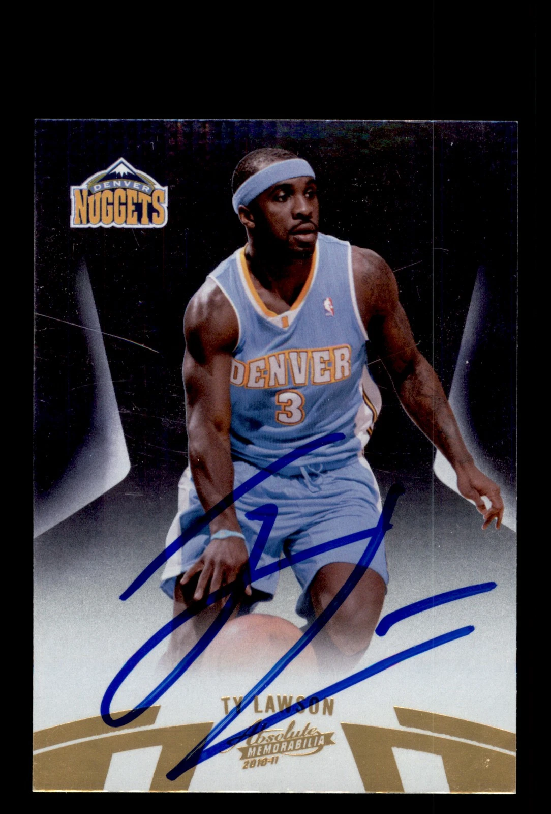 Signed Basketball Card Auto Ty Lawson 2010-11 Panini Absolute Memorabilia #73