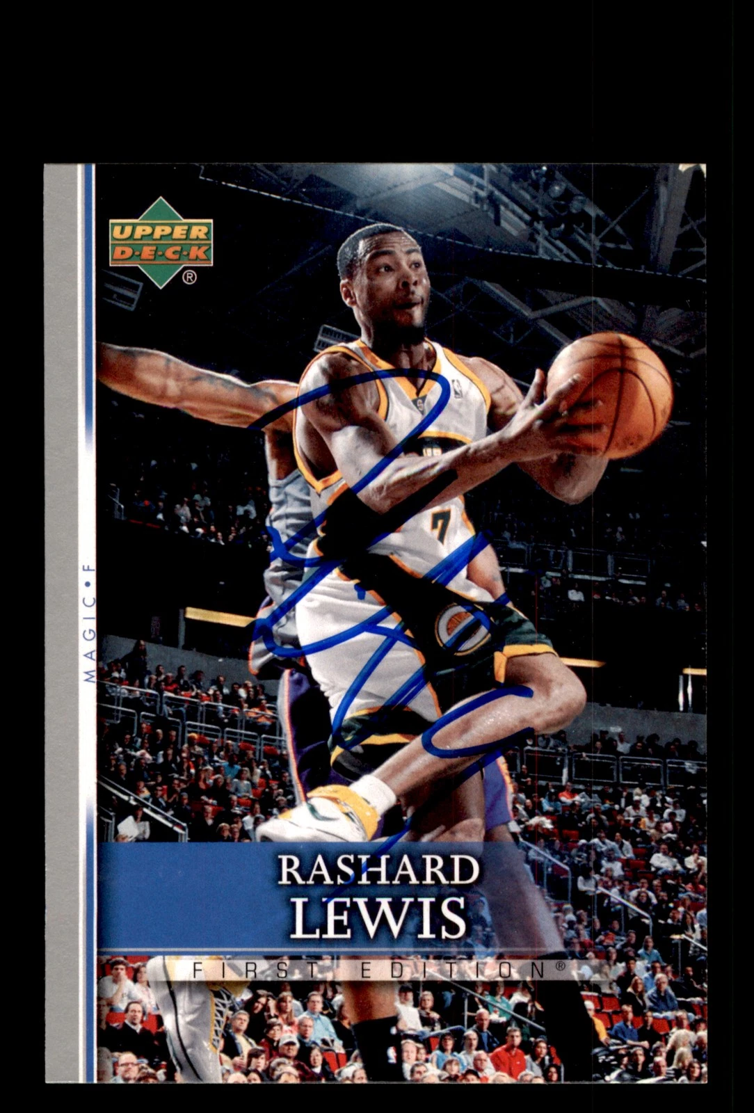 Signed Basketball Card Auto Rashard Lewis 2007-08 Upper Deck First Edition #74