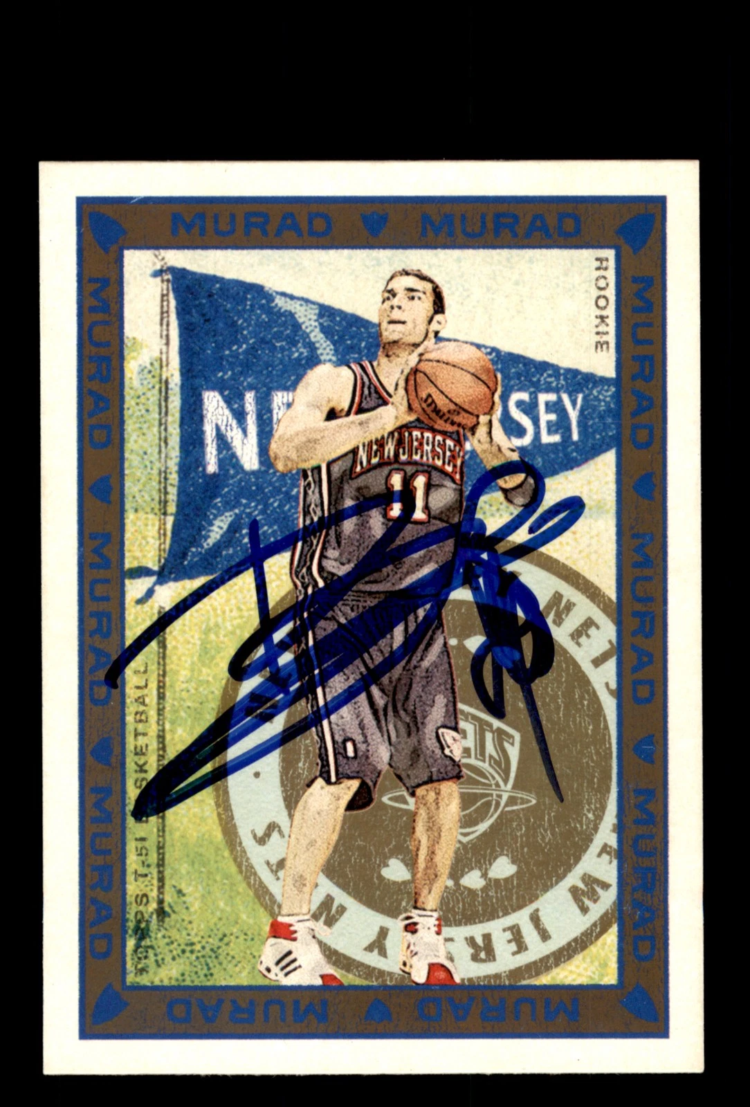 Signed Basketball Card Auto Brook Lopez 2008-09 Topps T-51 Murad #180 Nets