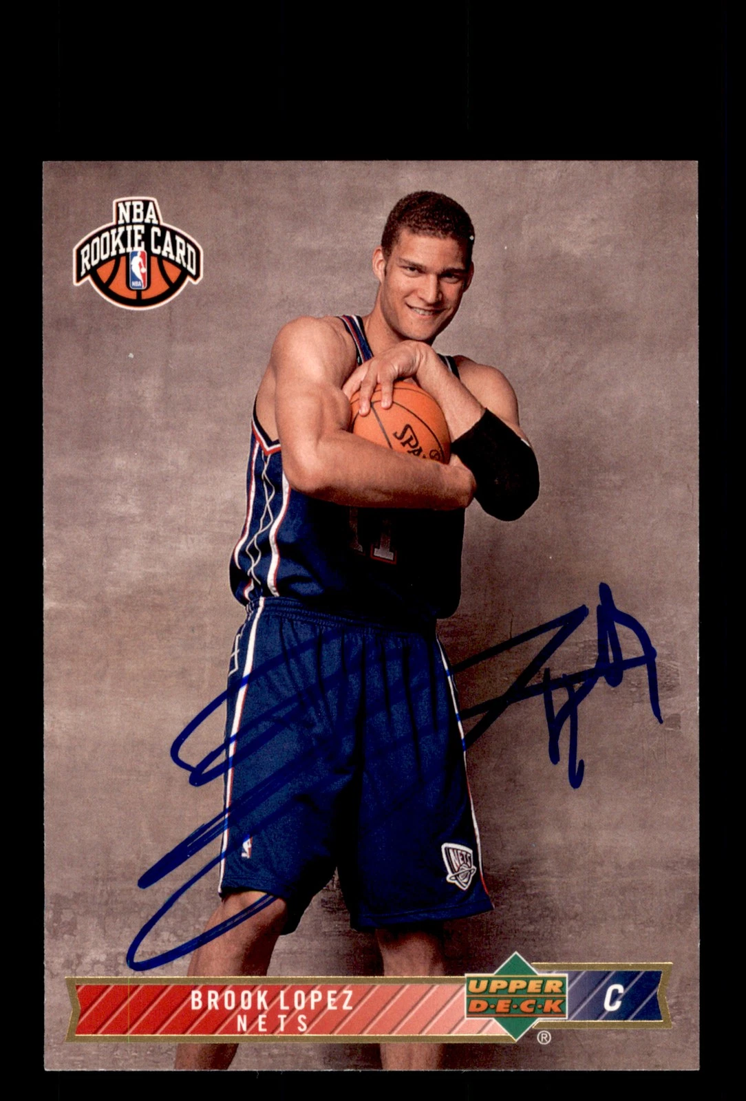 Signed Basketball Card Auto Brook Lopez 2008-09 Upper Deck Lineage #210 Nets