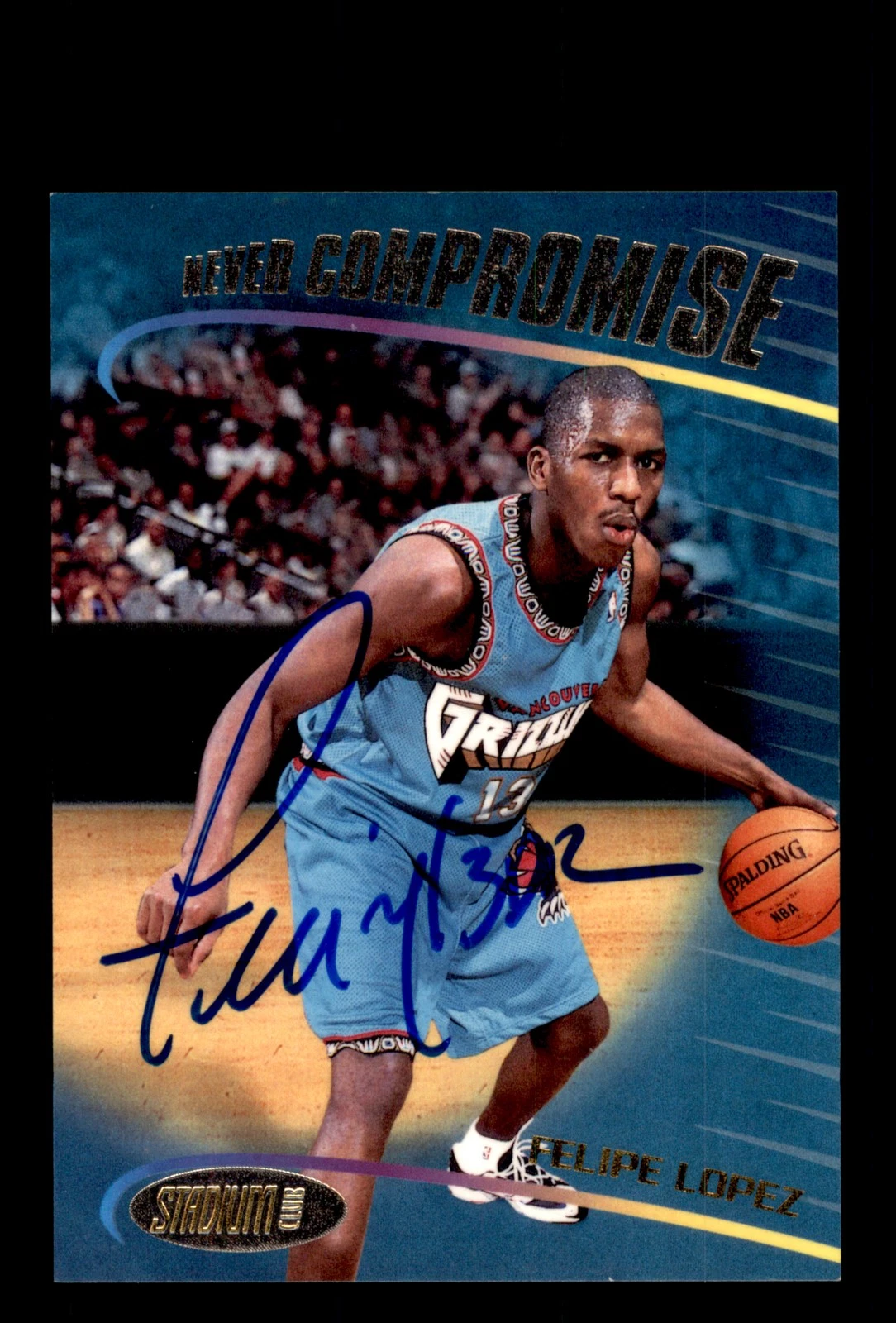 Signed Basketball Card Auto Felipe Lopez 1998-99 Stadium Club #NC20 Grizzlies