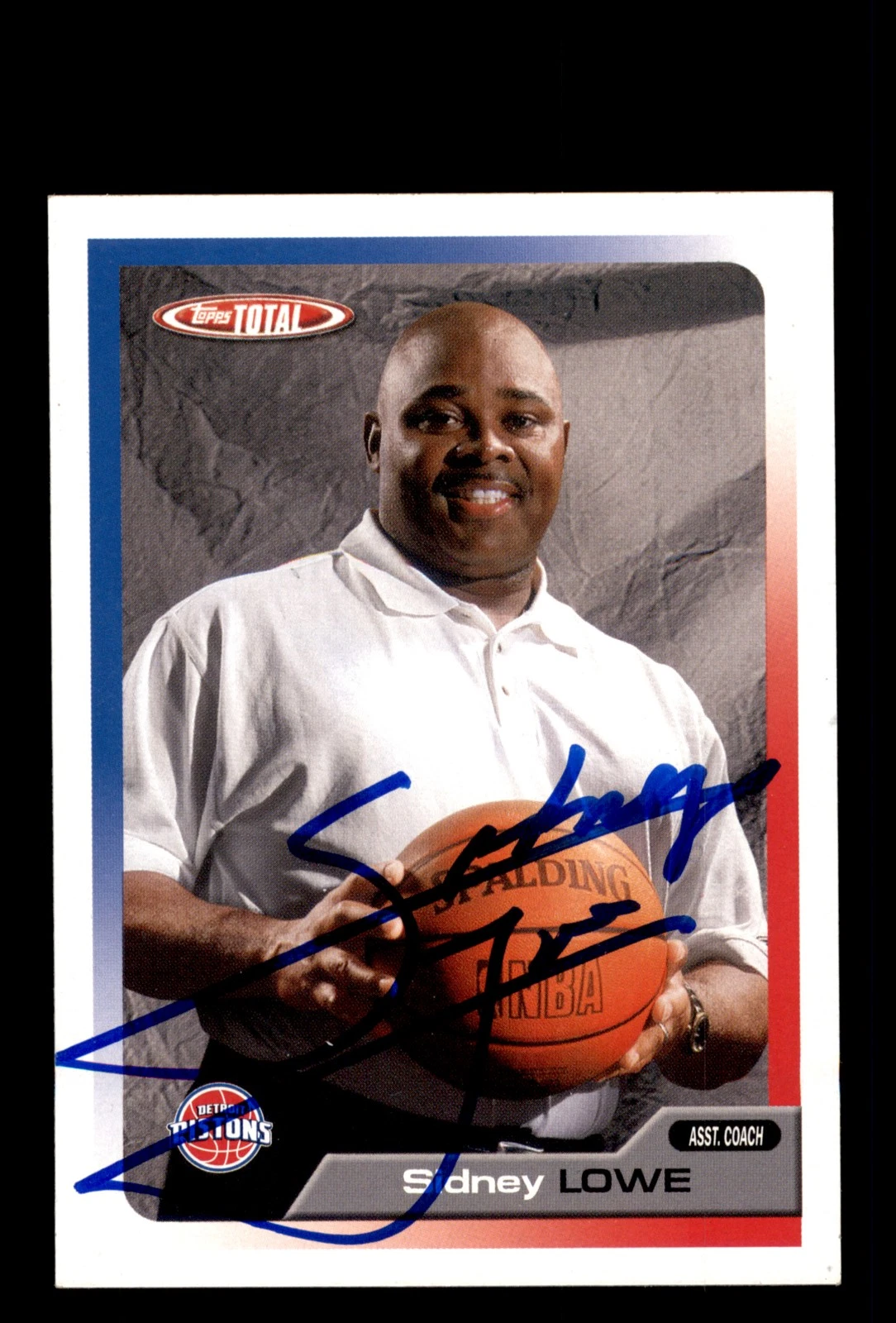Signed Basketball Card Auto Sid Lowe 2005-06 Topps Total #376 Detroit Pistons