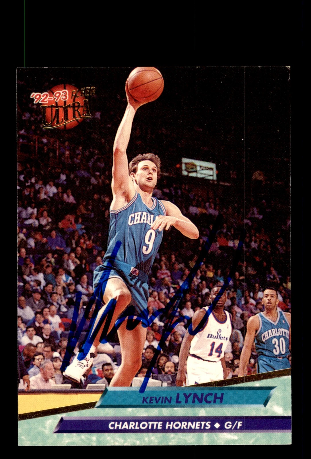 Signed Basketball Card Auto Kevin Lynch 1992-93 Ultra #233 Charlotte Hornets