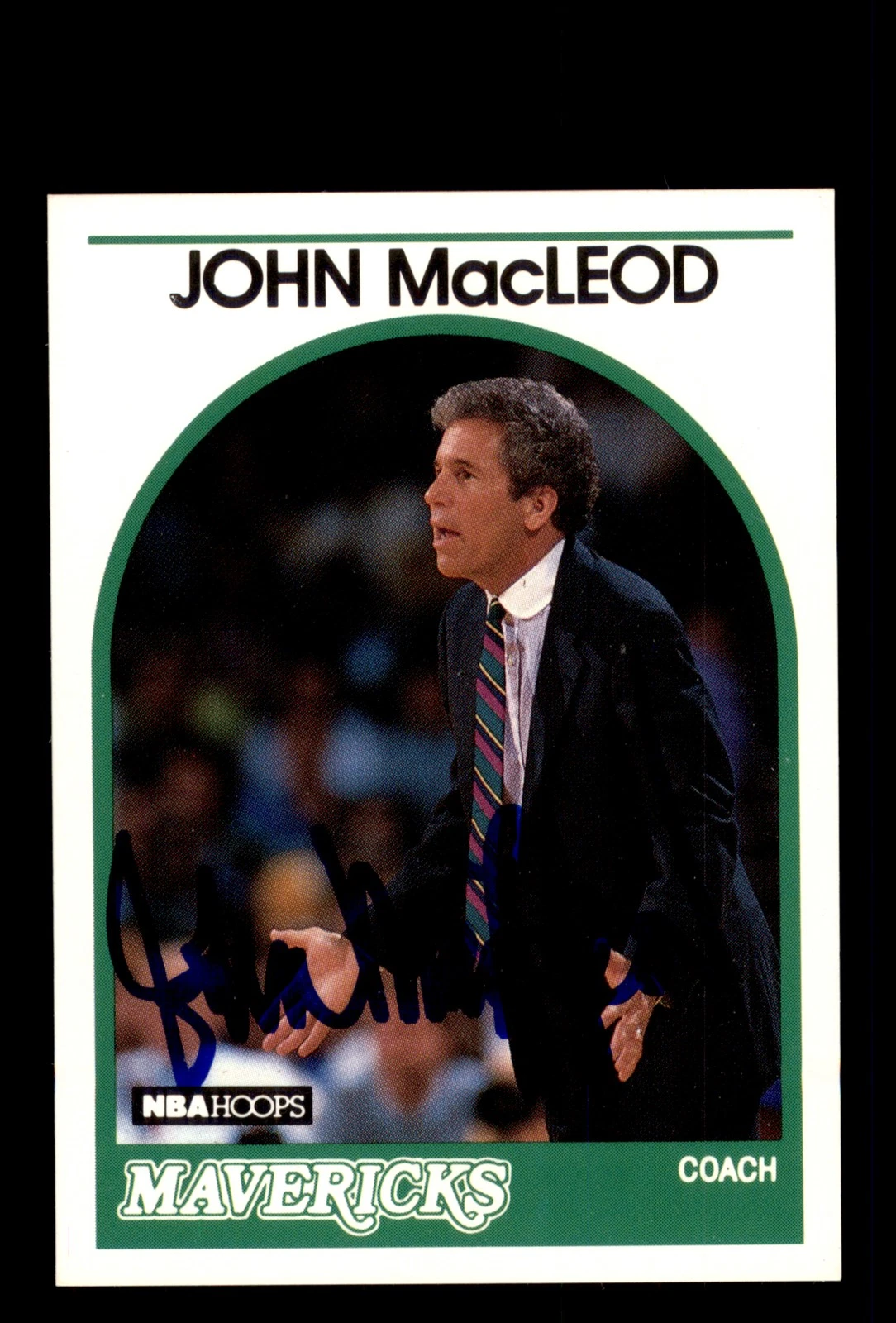 Signed Basketball Card Auto John MacLeod 1989-90 Hoops #171 Mavericks