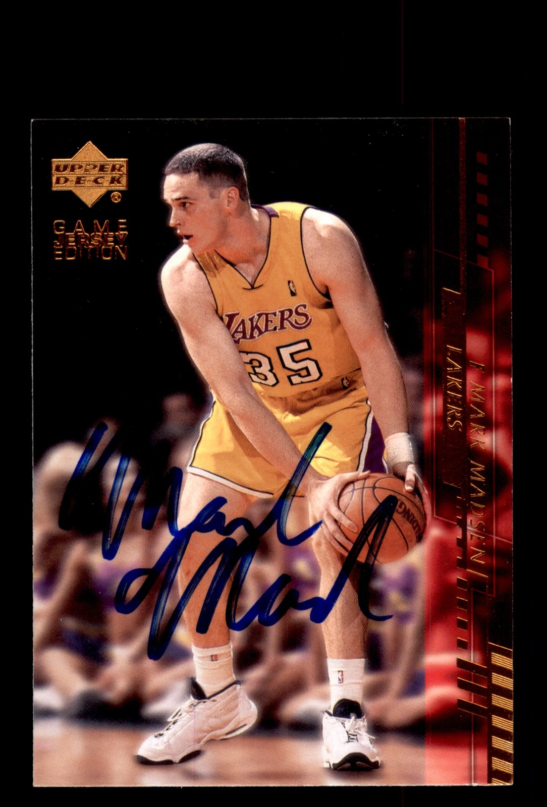 Signed Basketball Card Auto Mark Madsen 2000-01 Upper Deck #307 LA Lakers