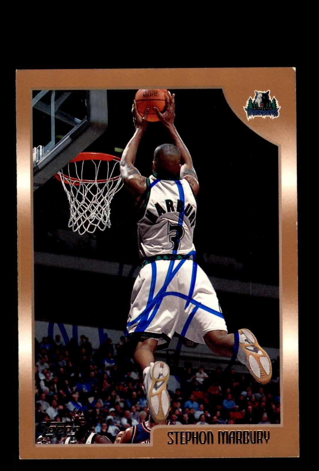 Signed Basketball Card Auto Stephon Marbury 1998-99 Topps #58