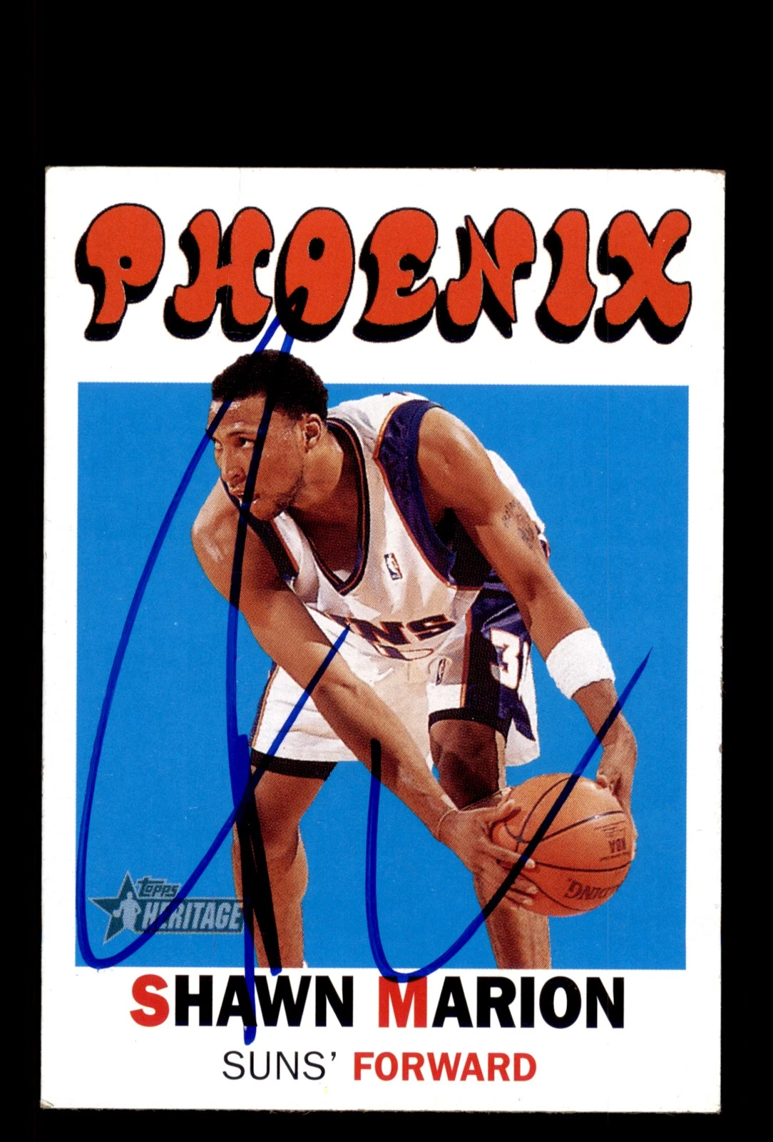 Signed Basketball Card Auto Shawn Marion 2000-01 Topps Heritage #126 Suns