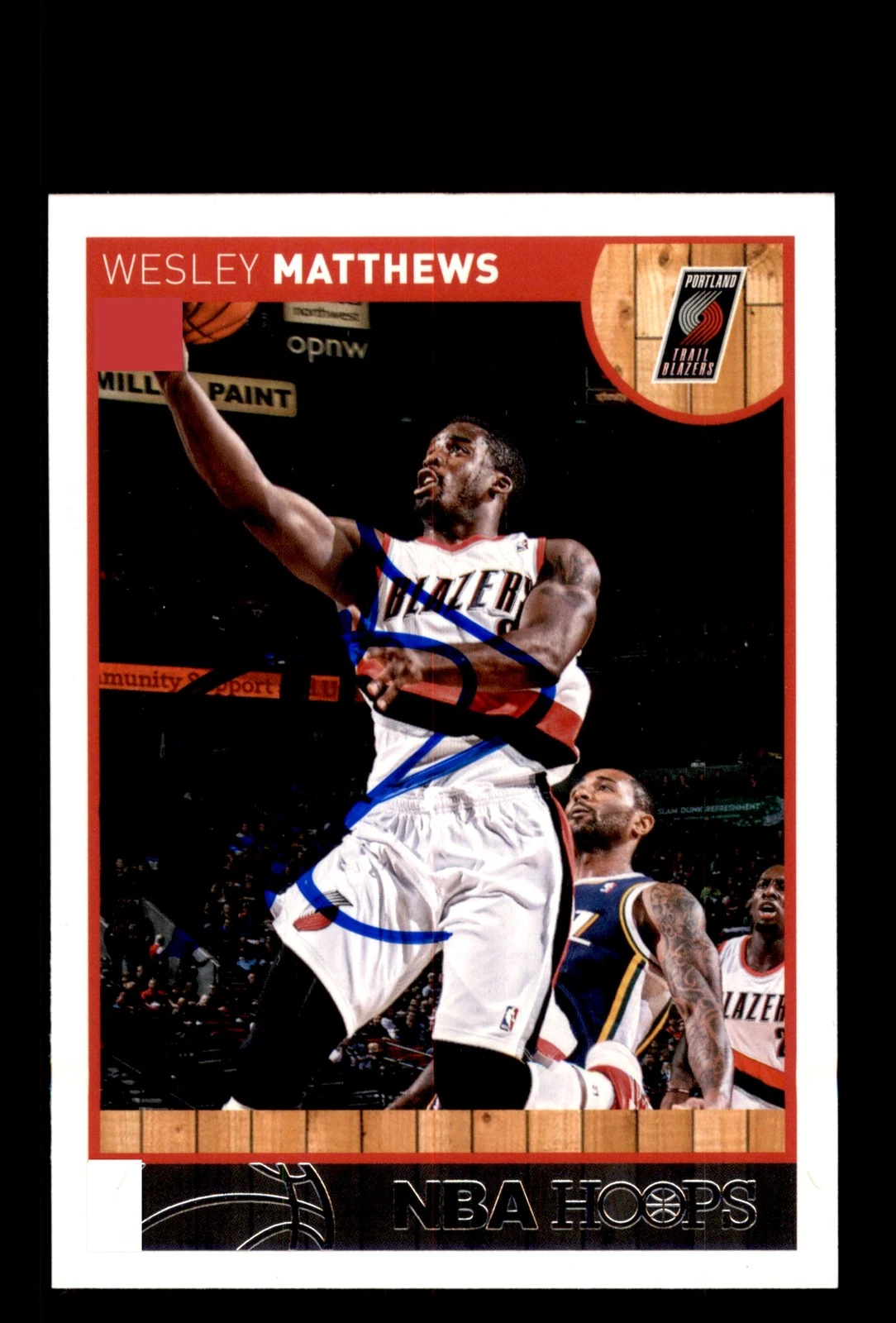 Signed Basketball Card Auto Wesley Matthews 2013-14 Hoops #146 Trail Blazers
