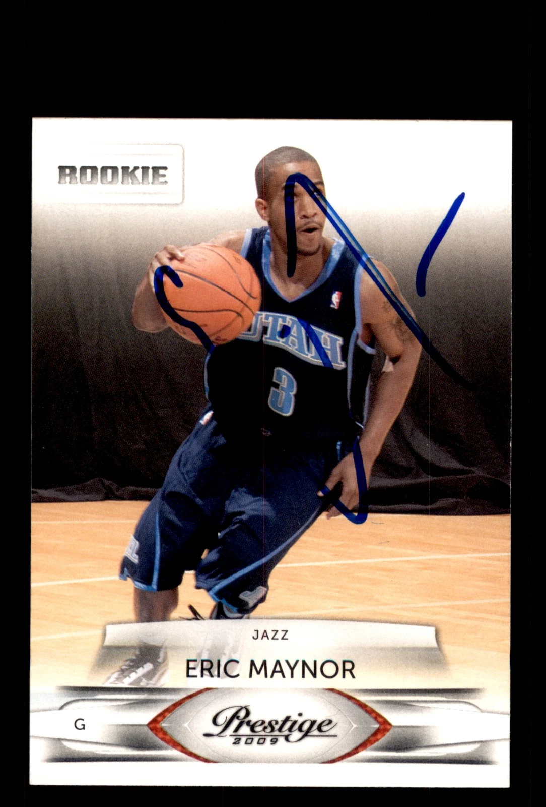 Signed Basketball Card Auto Eric Maynor 2009-10 Panini Prestige #170 Utah Jazz