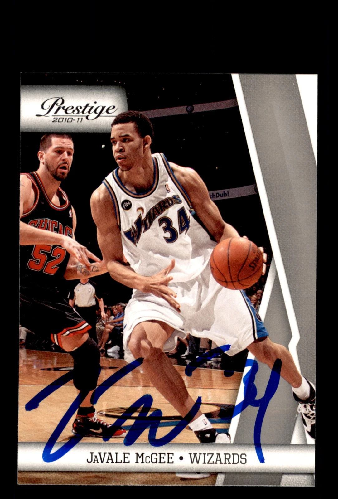 Signed Basketball Card Auto JaVale McGee 2010-11 Panini Prestige #119 Wizards