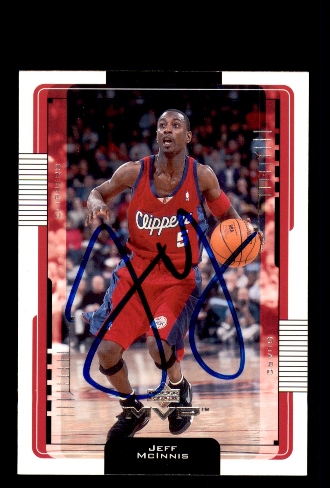 Signed Basketball Card Auto Jeff McInnis 2001-02 Upper Deck MVP #76 Clippers
