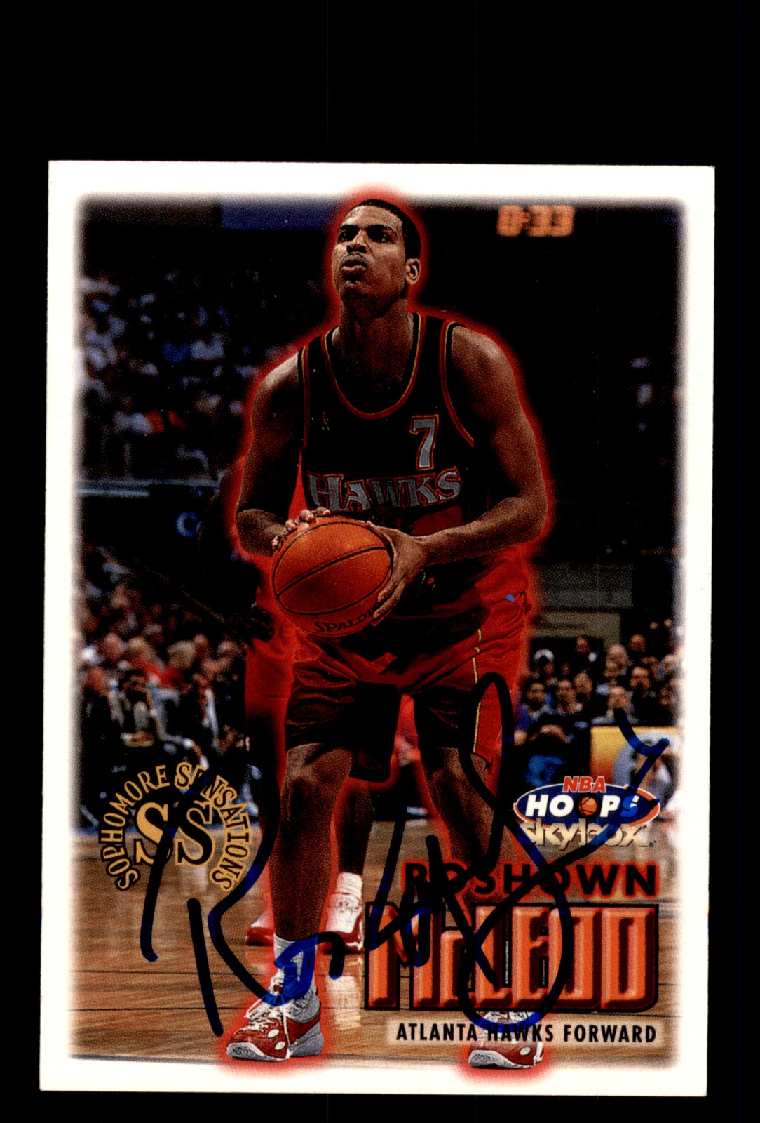 Signed Basketball Card Auto Roshown McLeod 1999-00 Hoops #19 Hawks